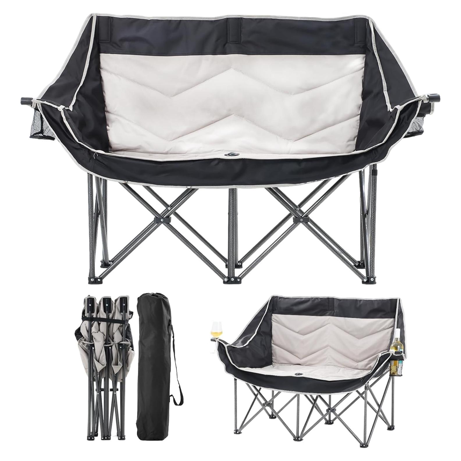 Sofá Loveseat Acolchado CDEN Plegable con Portavasos 127cm