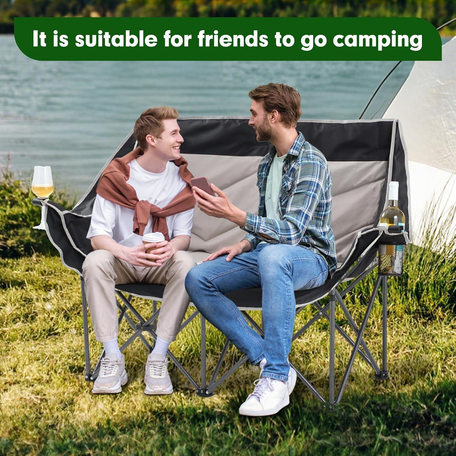 Sofá Loveseat Acolchado CDEN Plegable con Portavasos 127cm