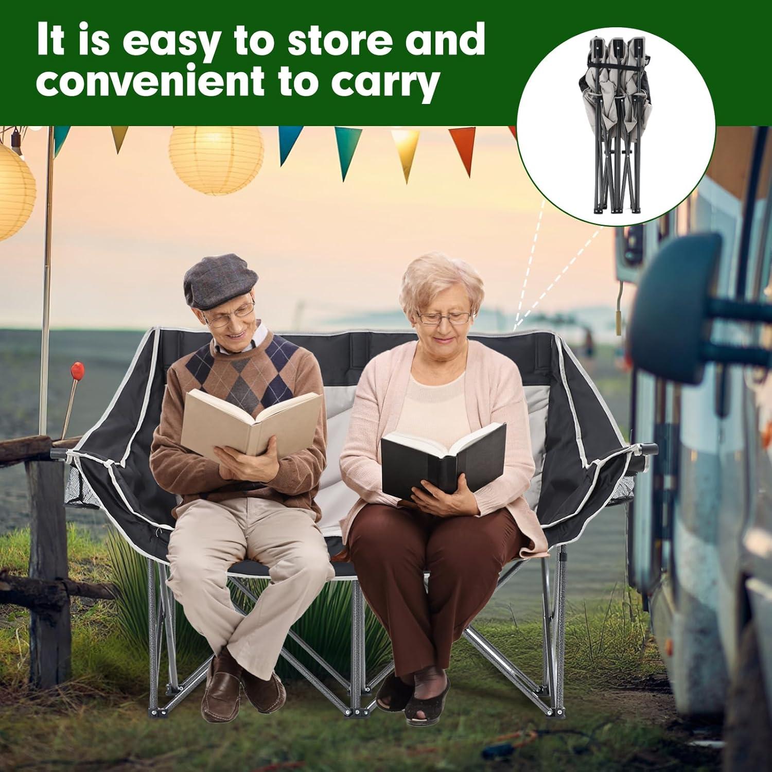 Sofá Loveseat Acolchado CDEN Plegable con Portavasos 127cm