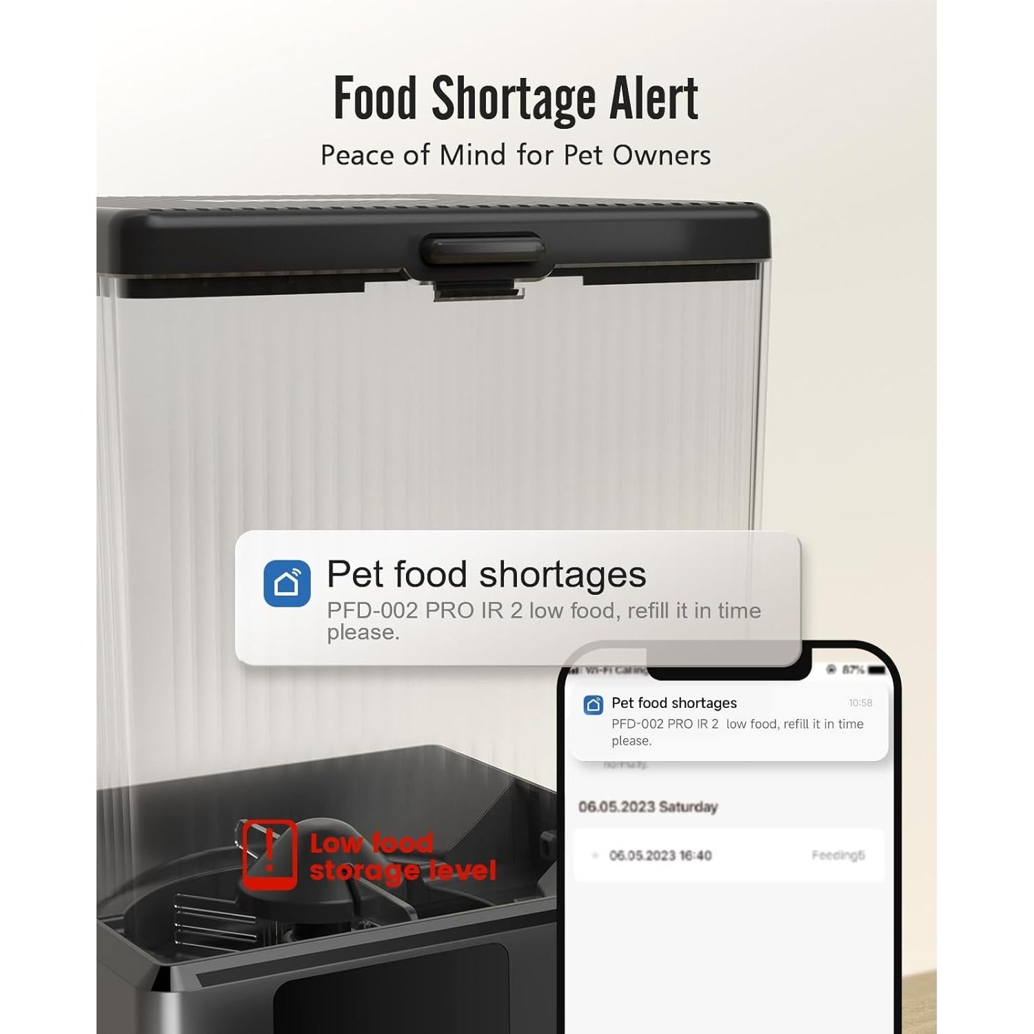 Comedero Automático para Gatos oneisall 5L WiFi Control APP
