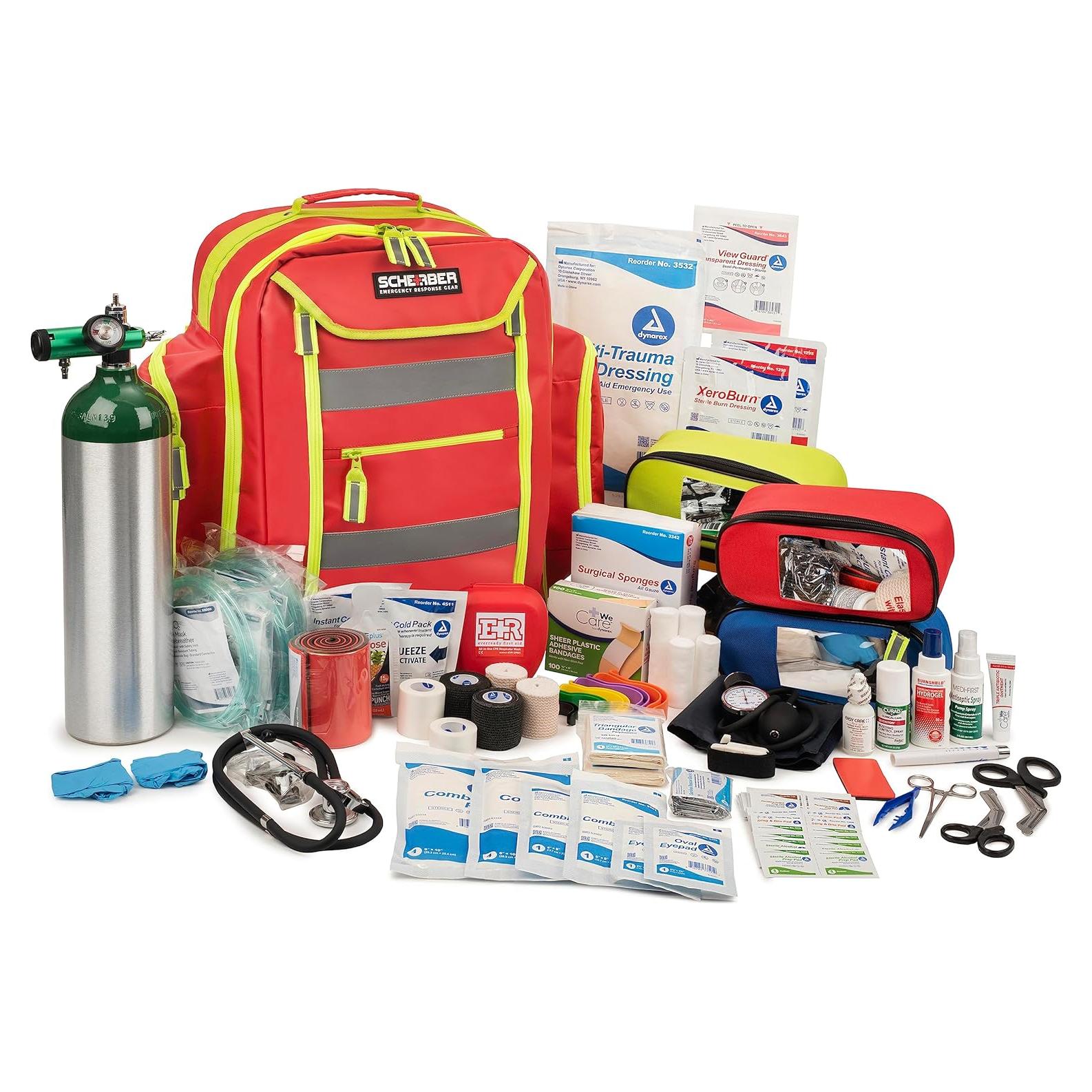 Mochila de Primeros Auxilios Scherber Roja 56x36x20 cm - Kit Completo