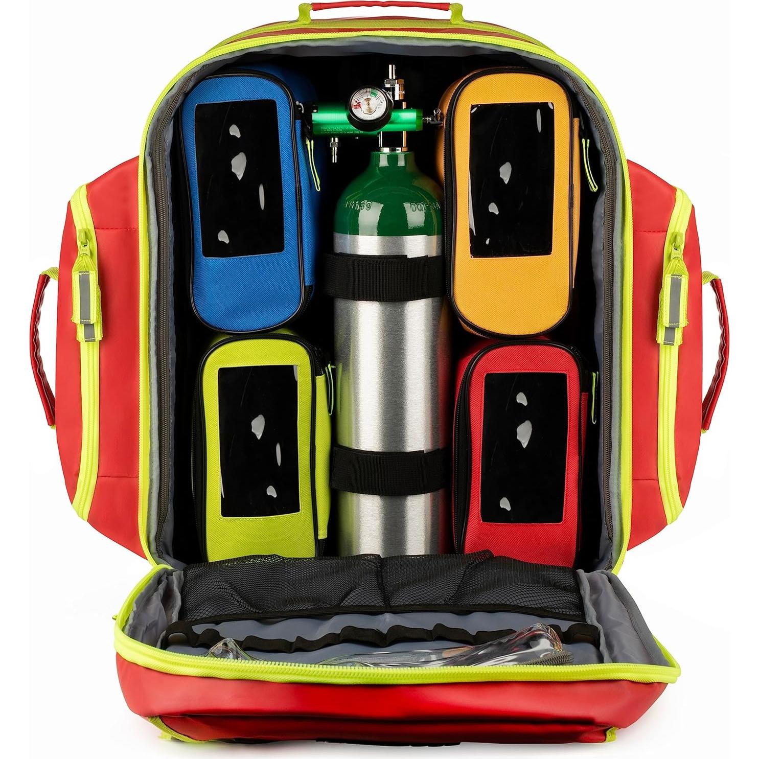 Mochila de Primeros Auxilios Scherber Roja 56x36x20 cm - Kit Completo