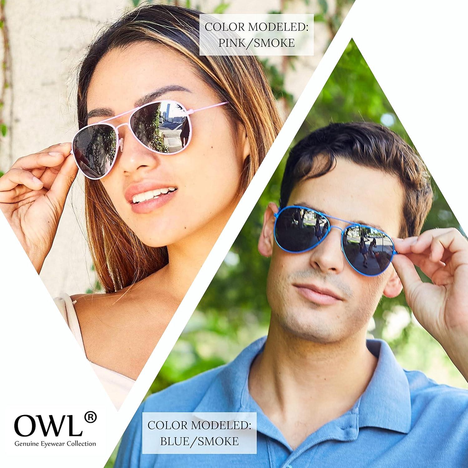 Juego de 3 Gafas de Sol Aviador Metal Coloridas