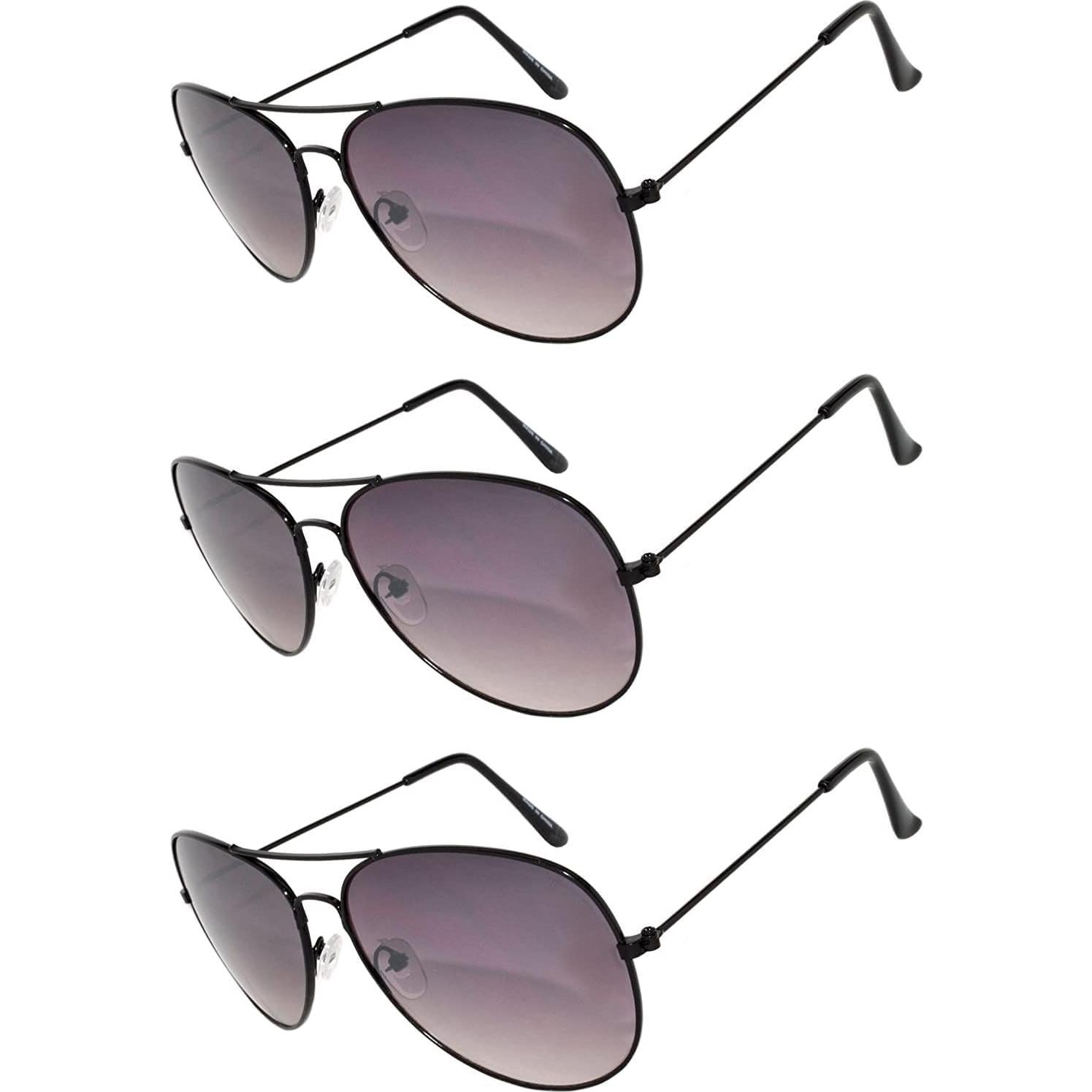 Juego de 3 Gafas de Sol Aviador Metal UV 50mm