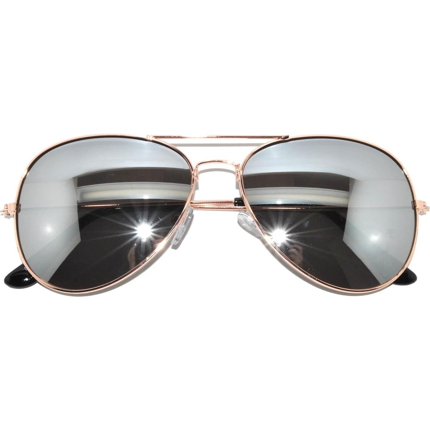 Juego de 3 Gafas de Sol Aviador Metal Color Espejo