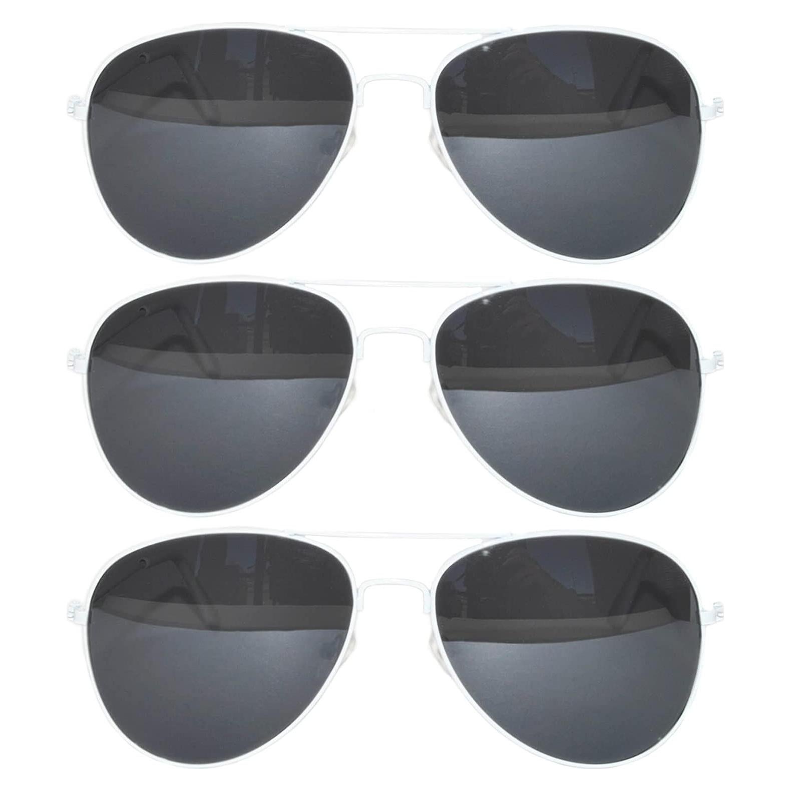 Juego de 3 Gafas de Sol Aviador Metal Coloridas UV
