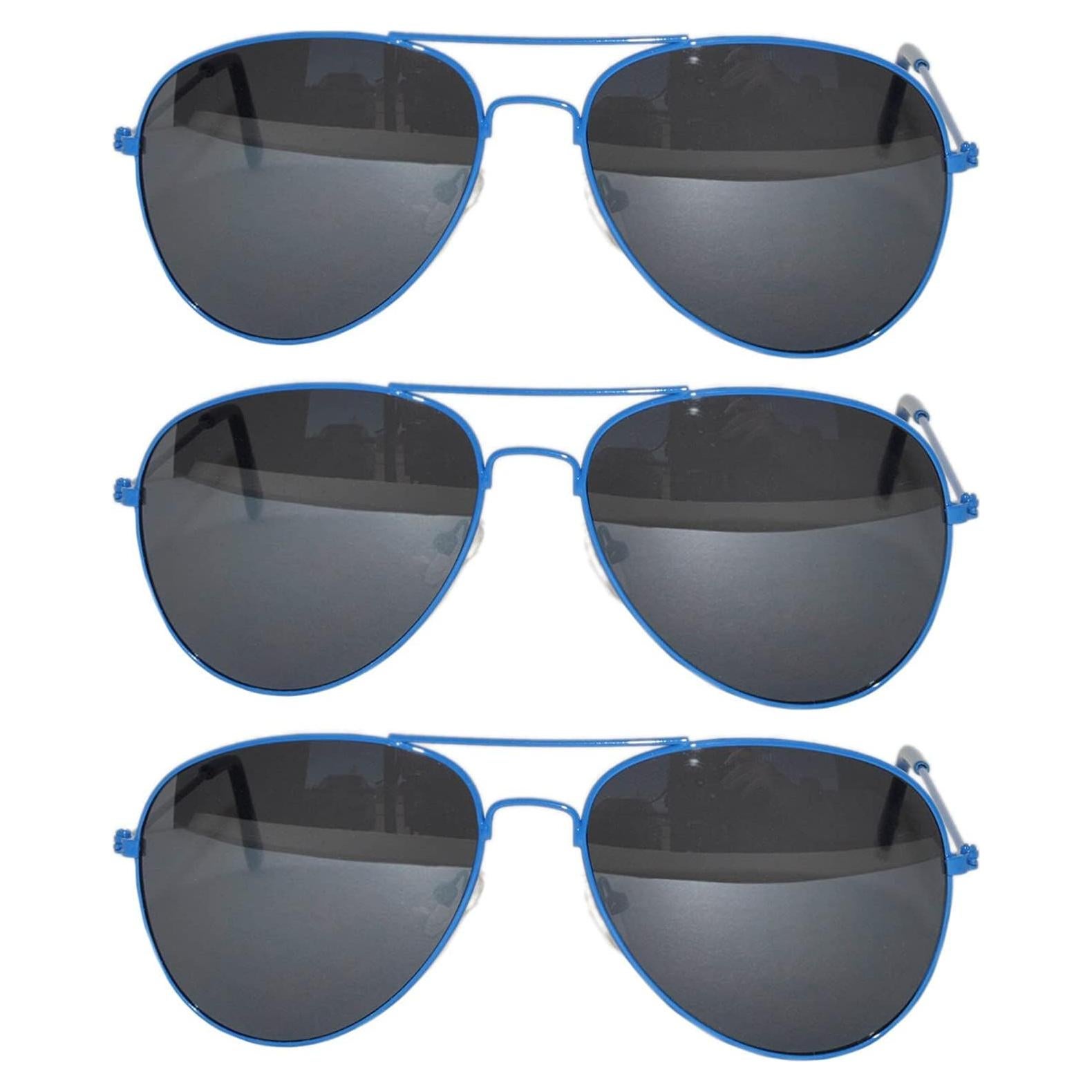 Juego de 3 Gafas de Sol Aviador Metalizadas 50mm UV