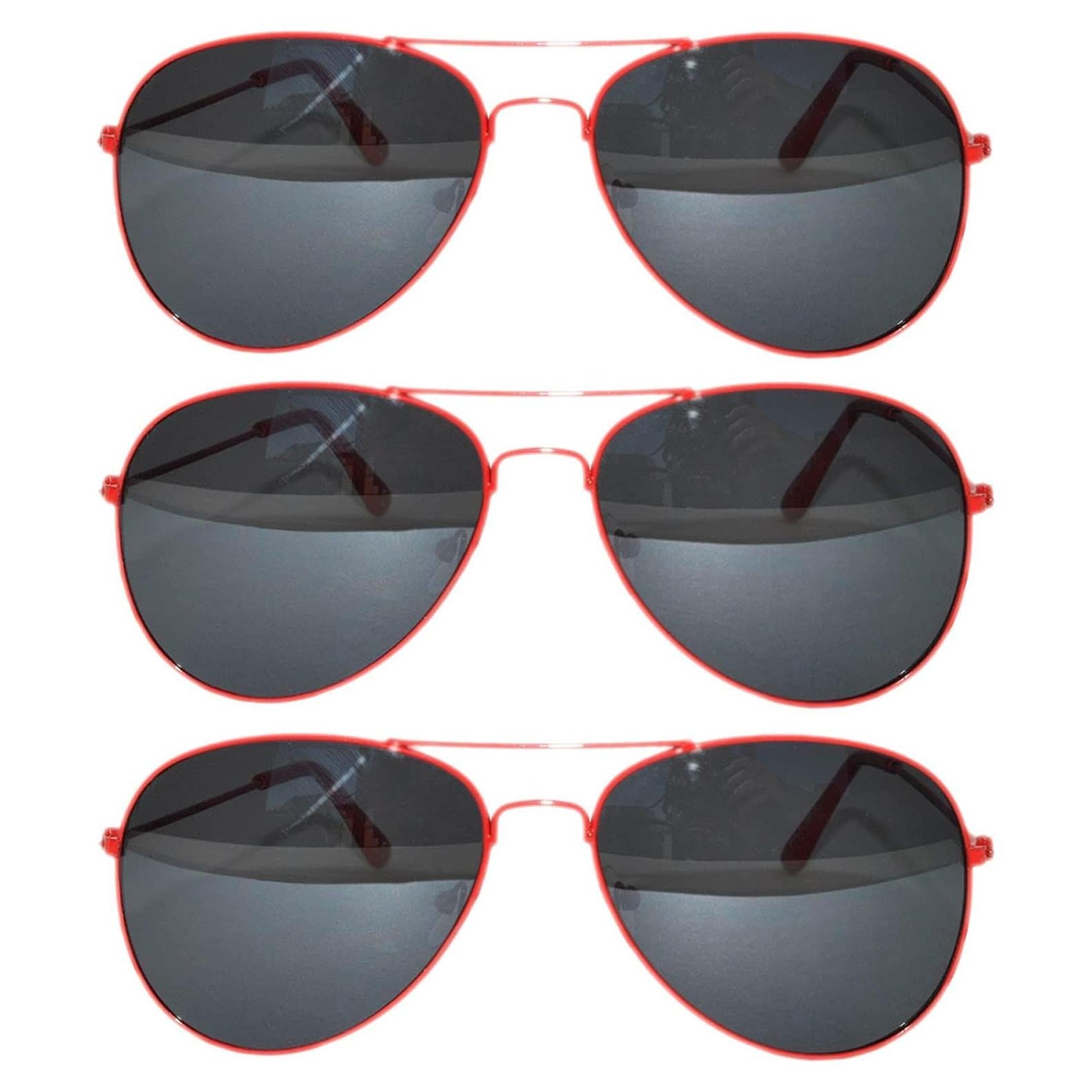 Juego de 3 Gafas de Sol Aviador Metal Colorido UV 50mm