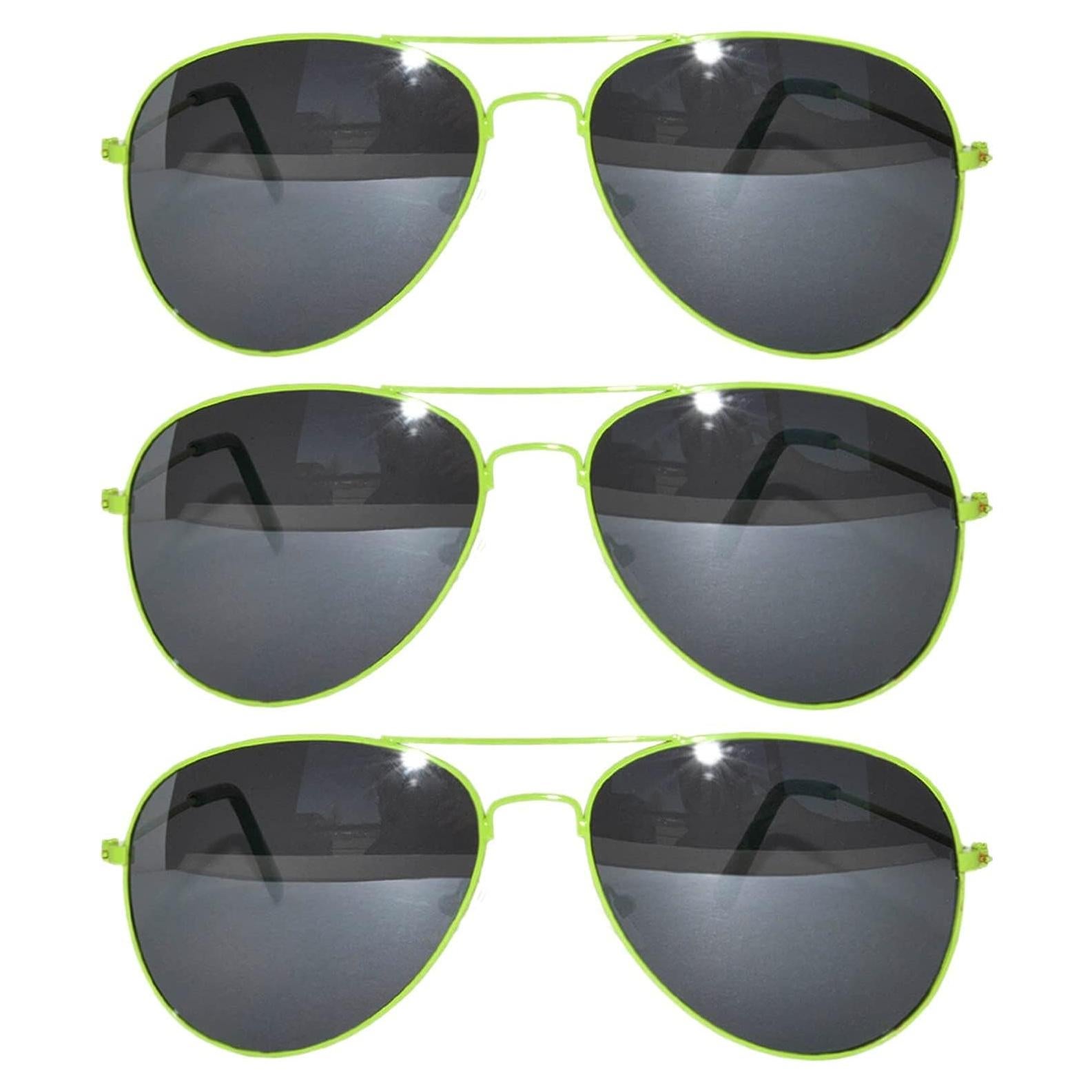 Juego de 3 Gafas de Sol Aviador Metalizadas UV 50mm