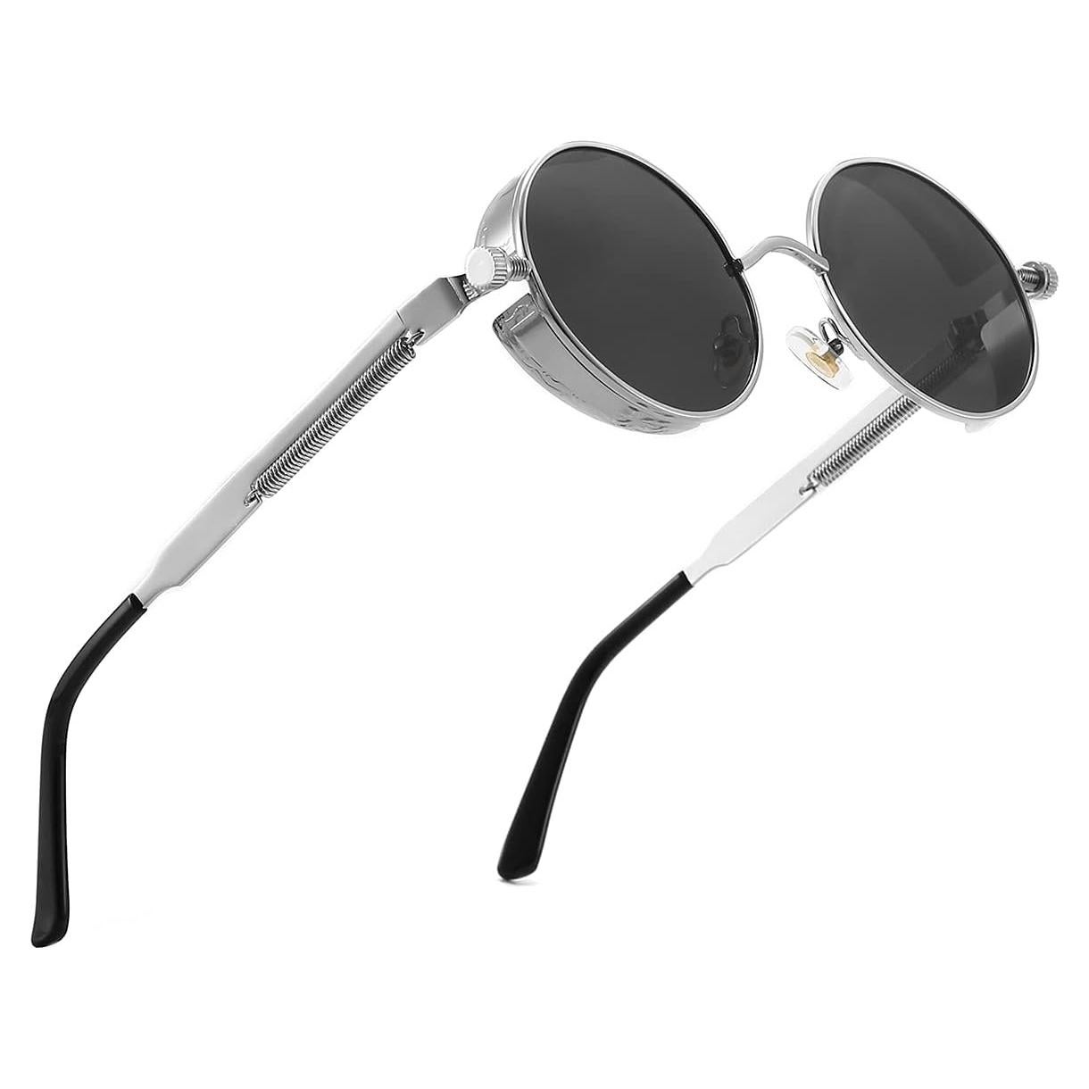 Gafas de sol Steampunk Gysnail UV400 Plata para mujeres