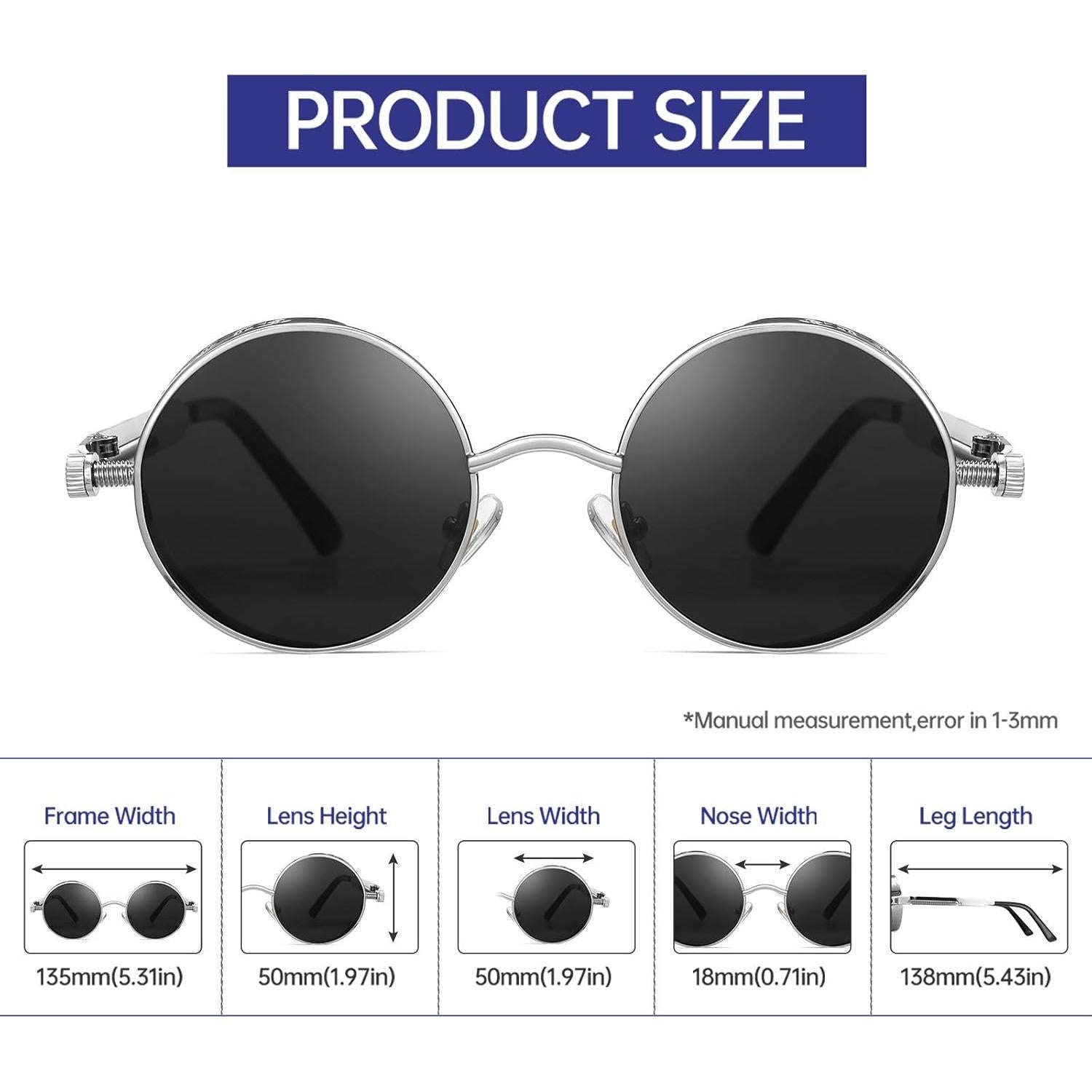 Gafas de sol Steampunk Gysnail UV400 Plata para mujeres