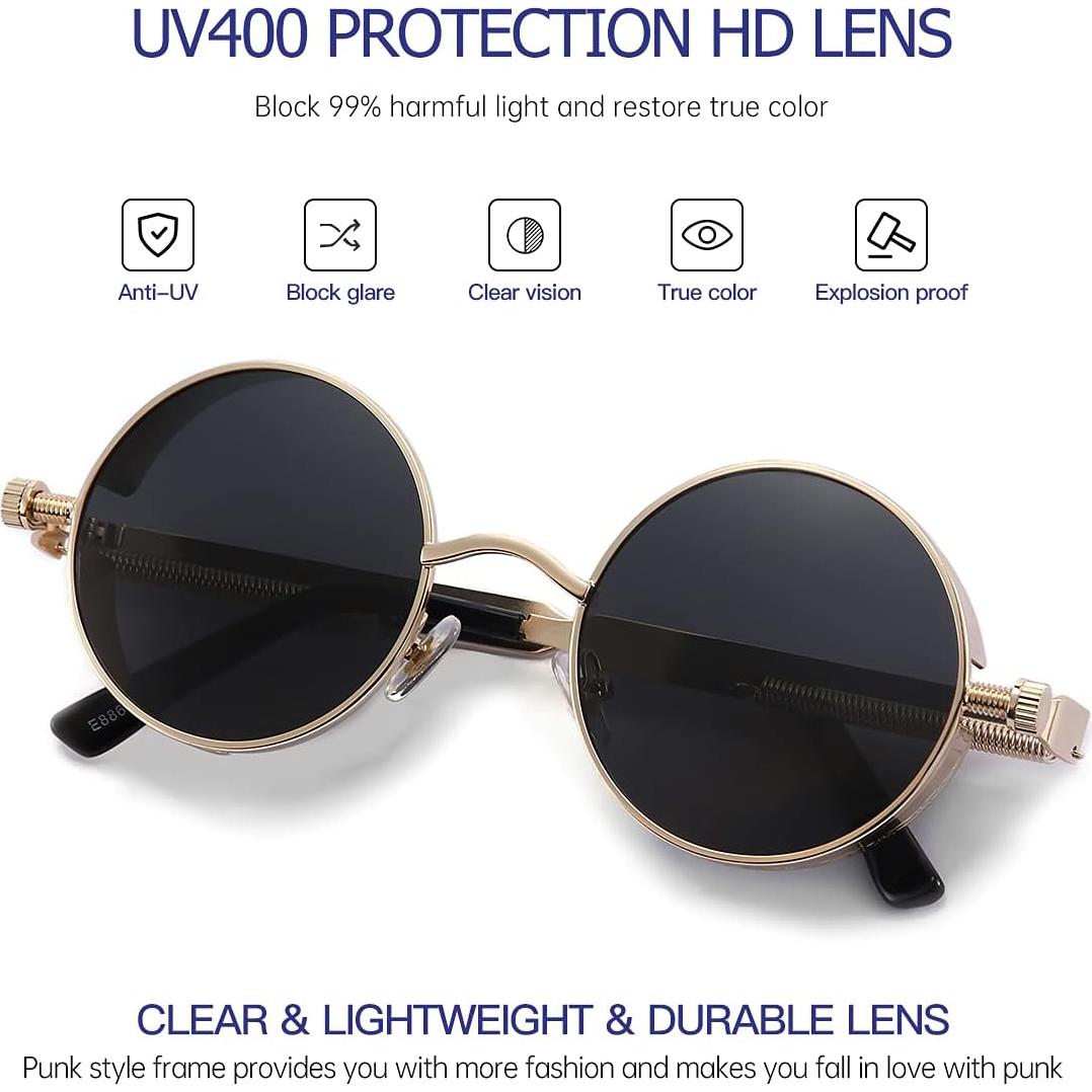 Gafas de sol Steampunk Gy Snail oro UV protección 50mm