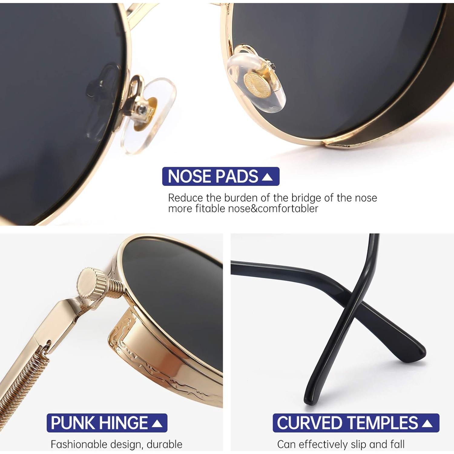 Gafas de sol Steampunk Gy Snail oro UV protección 50mm