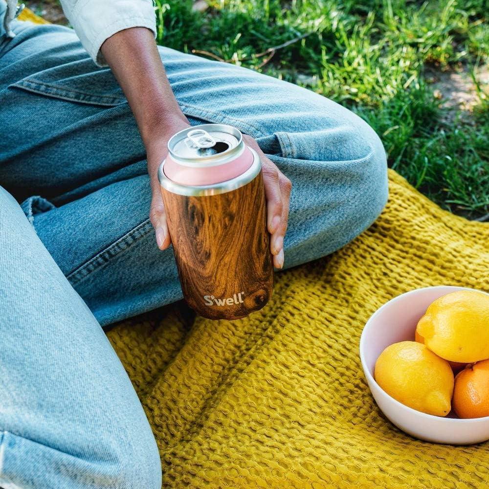 Enfriador de Bebidas S'well Acero Inoxidable 12oz Madera Teak