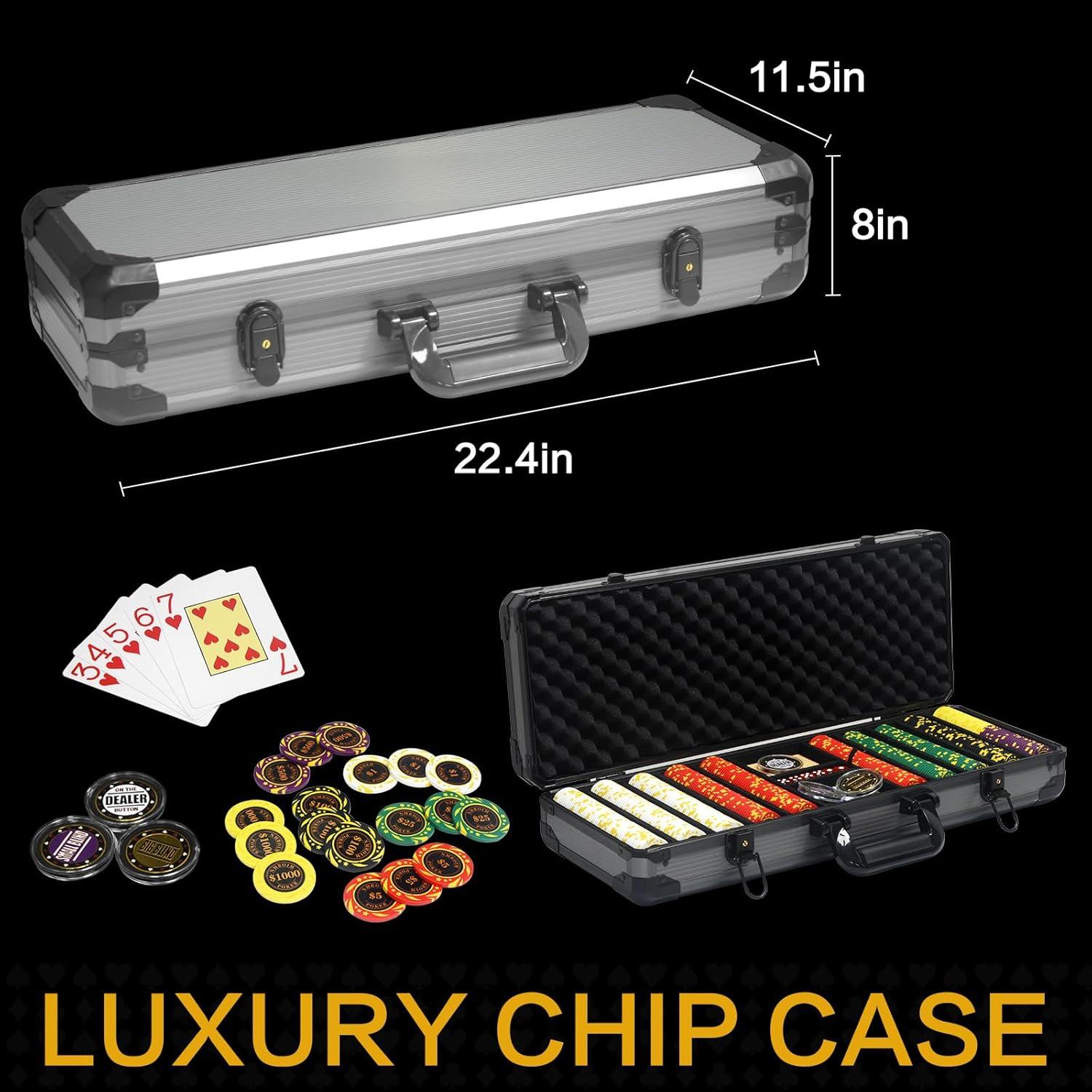 Juego de Fichas de Póker Nmroim 500 Piezas Arcilla