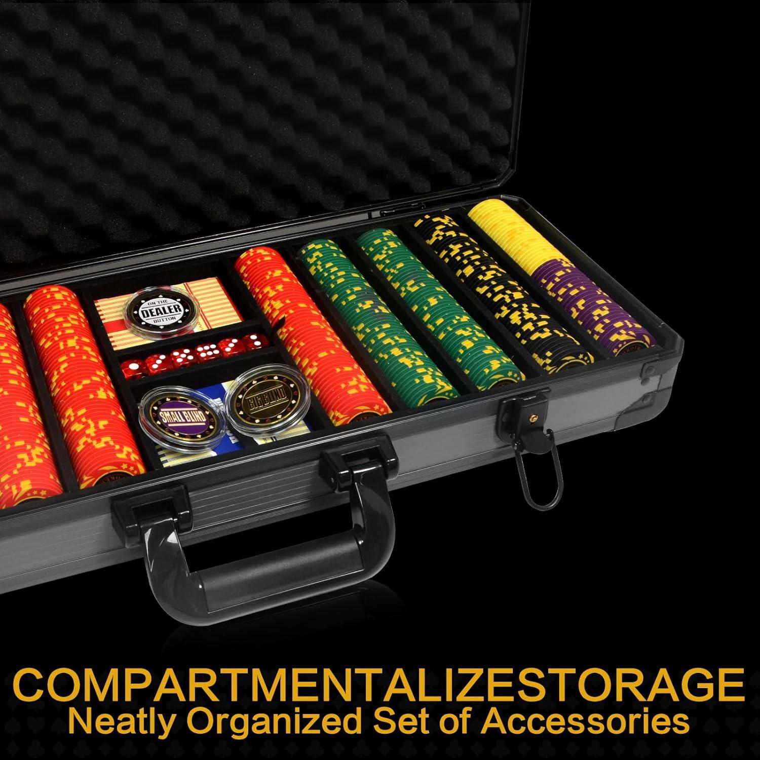 Juego de Fichas de Póker Nmroim 500 Piezas Arcilla