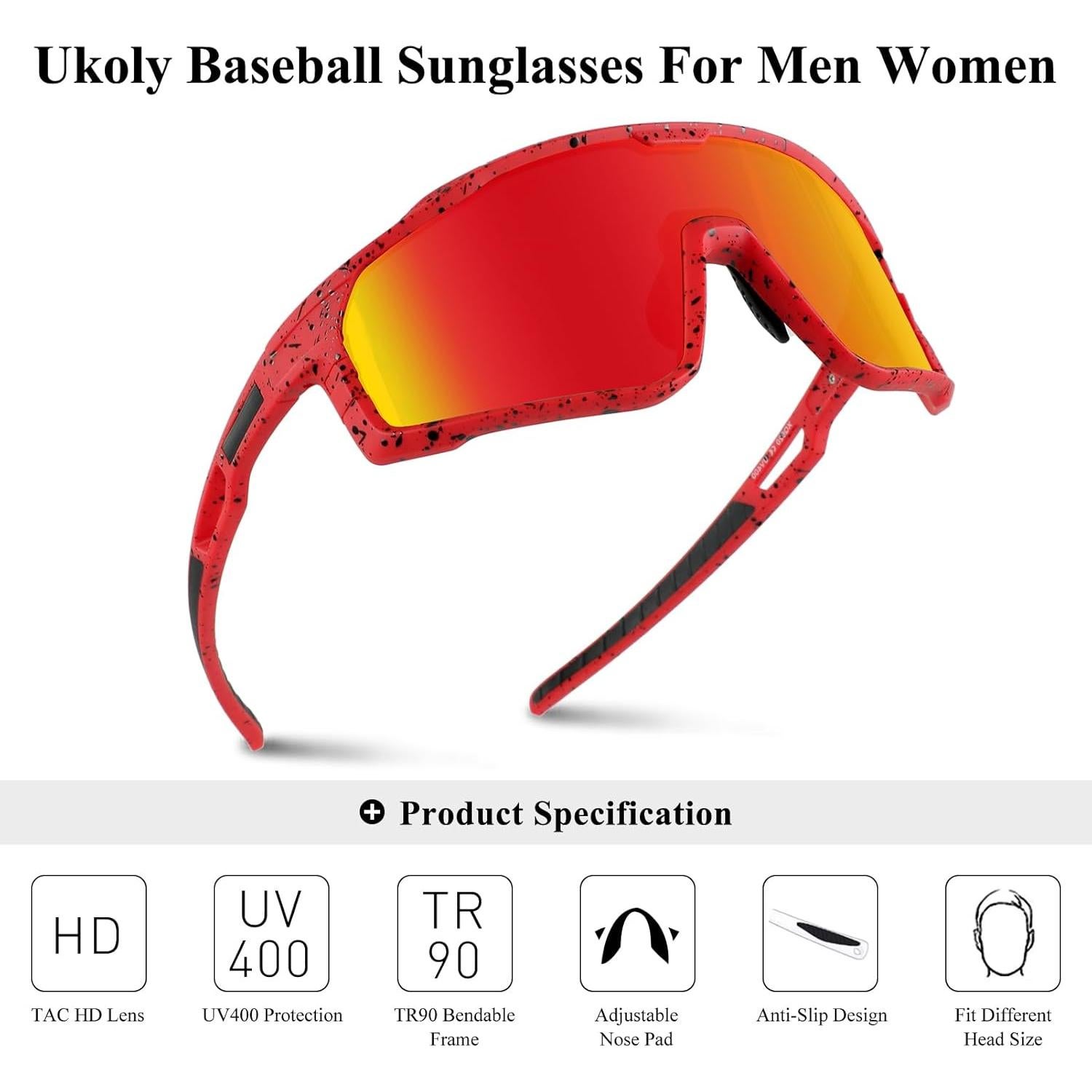 Gafas de sol deportivas Ukoly 620 con lente HD UV400