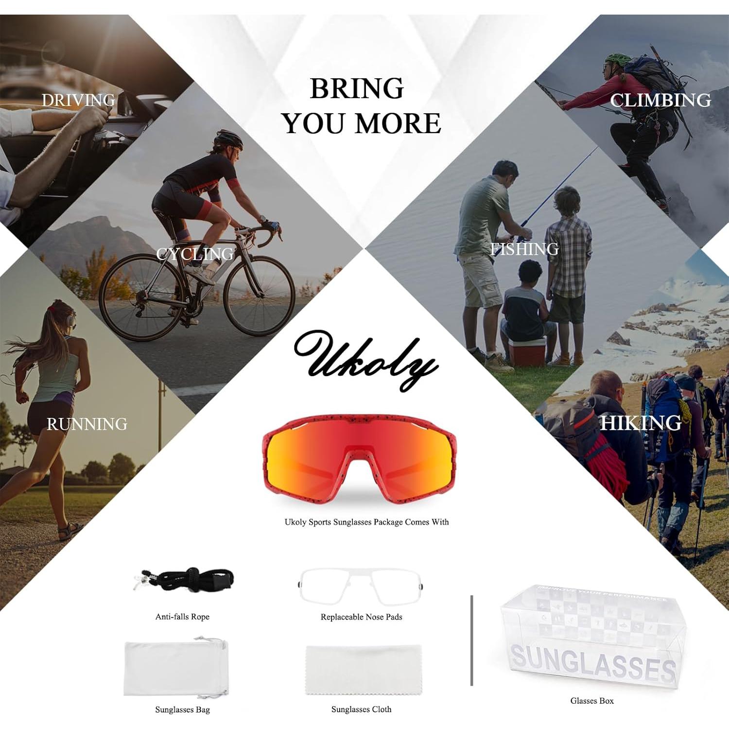 Gafas de sol deportivas Ukoly 620 con lente HD UV400