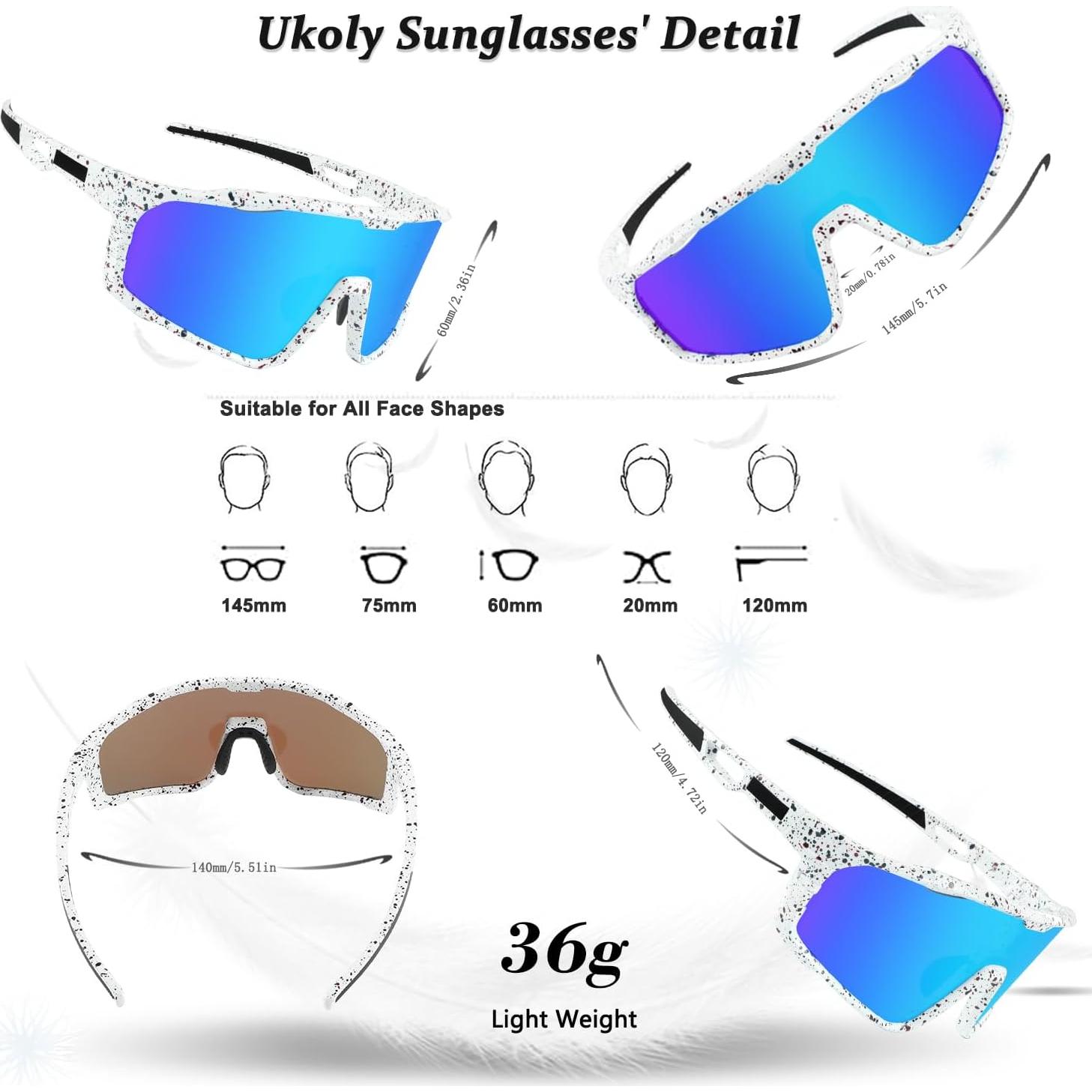 Gafas de sol deportivas Ukoly 620 con lente HD UV400