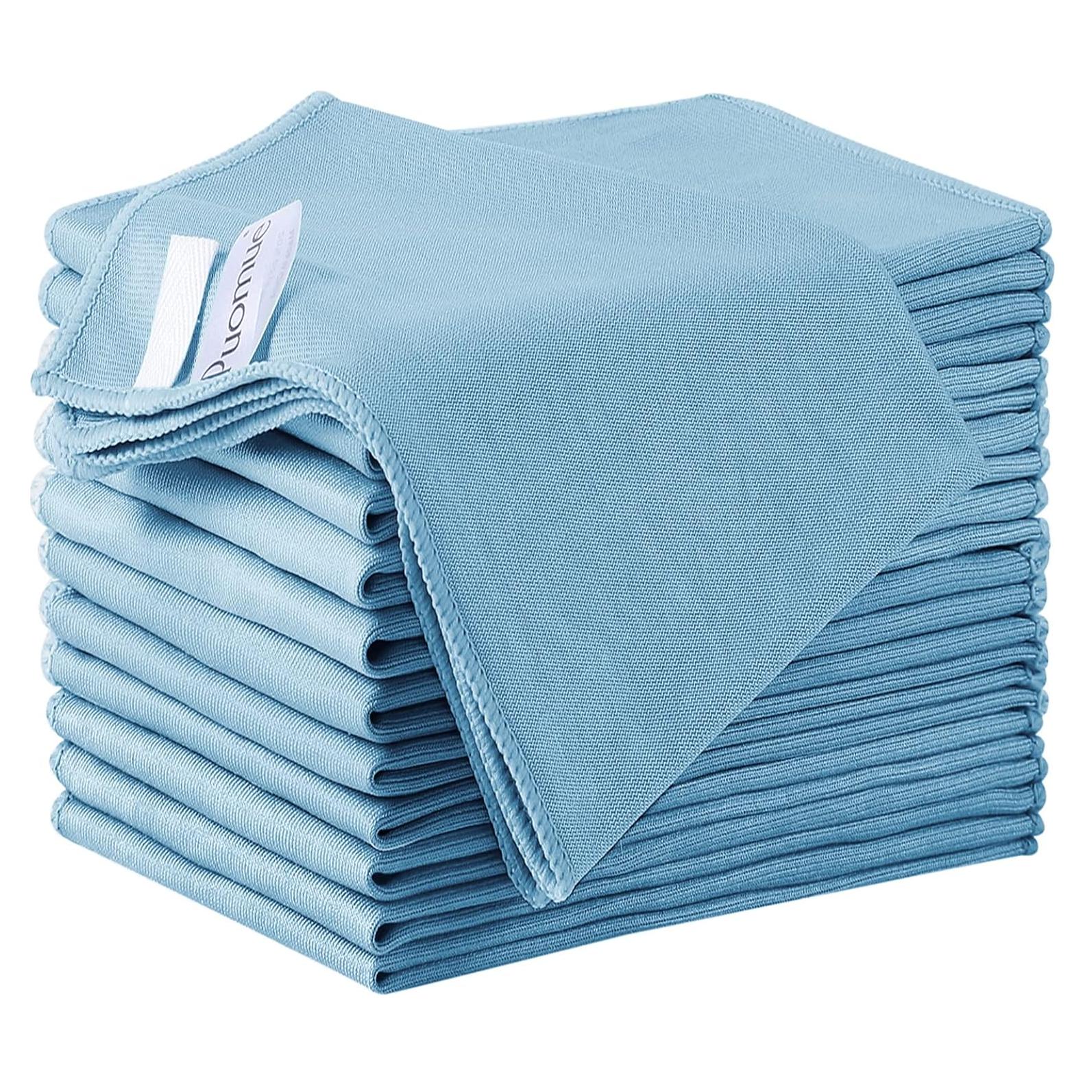 Paquete de 12 paños de microfibra Puomue 30x40 cm azul