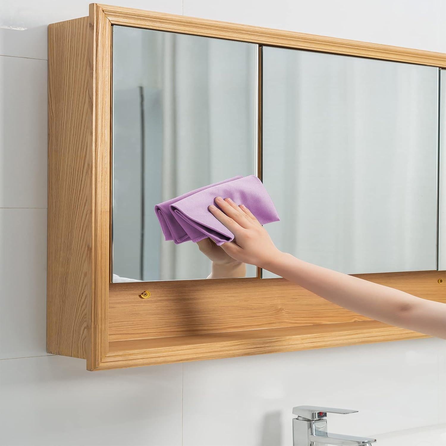 Paquete de 12 paños de microfibra Puomue 30x40 cm rosa