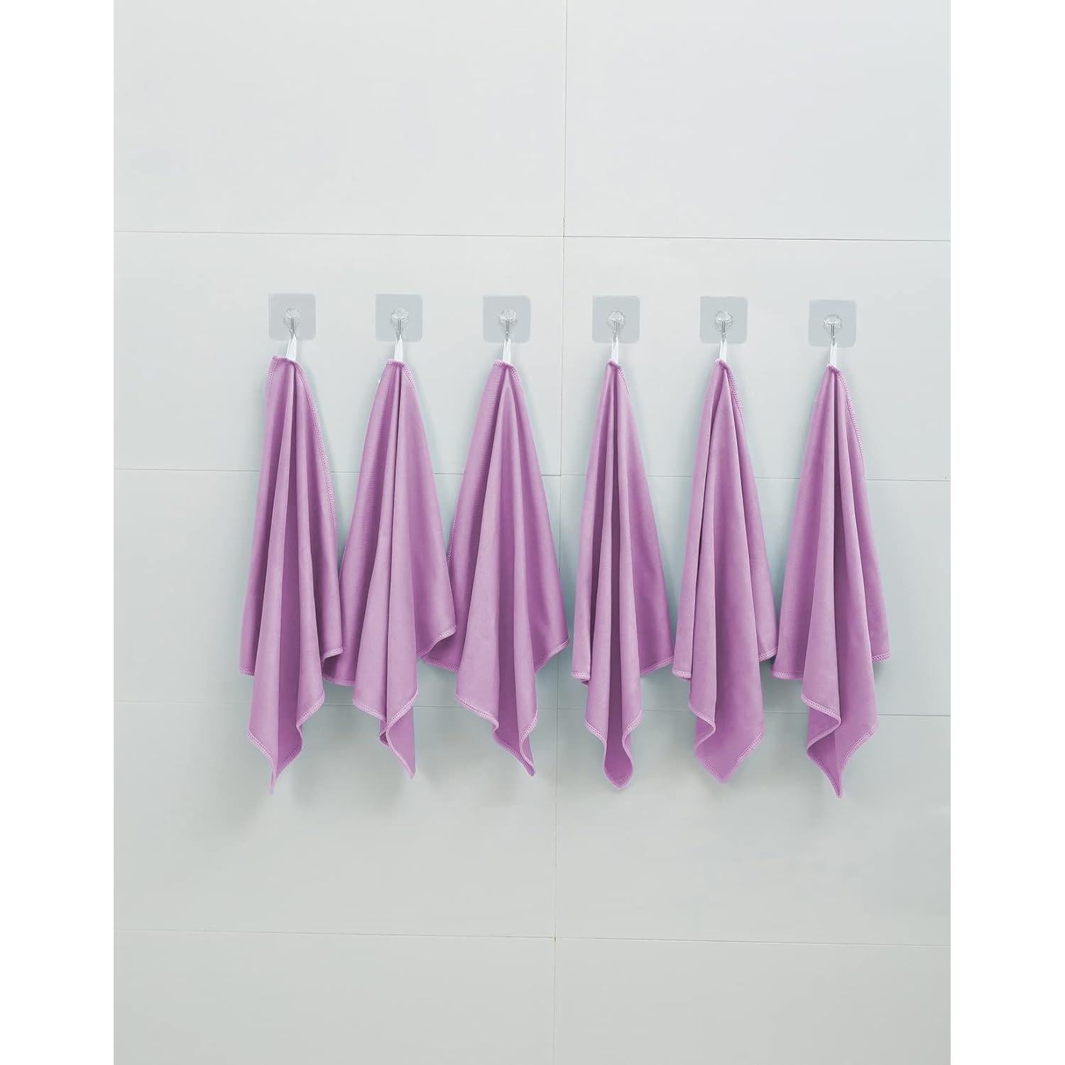 Paquete de 12 paños de microfibra Puomue 30x40 cm rosa