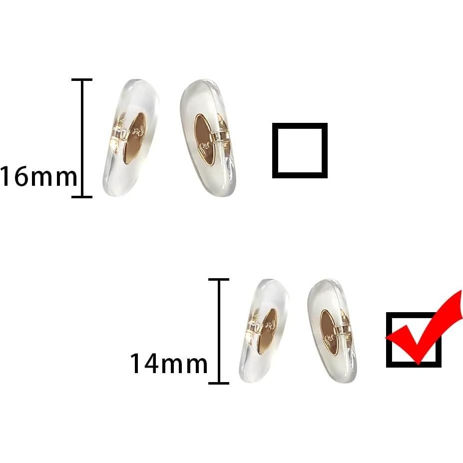 Almohadillas de nariz RayBan 14mm dorado para gafas