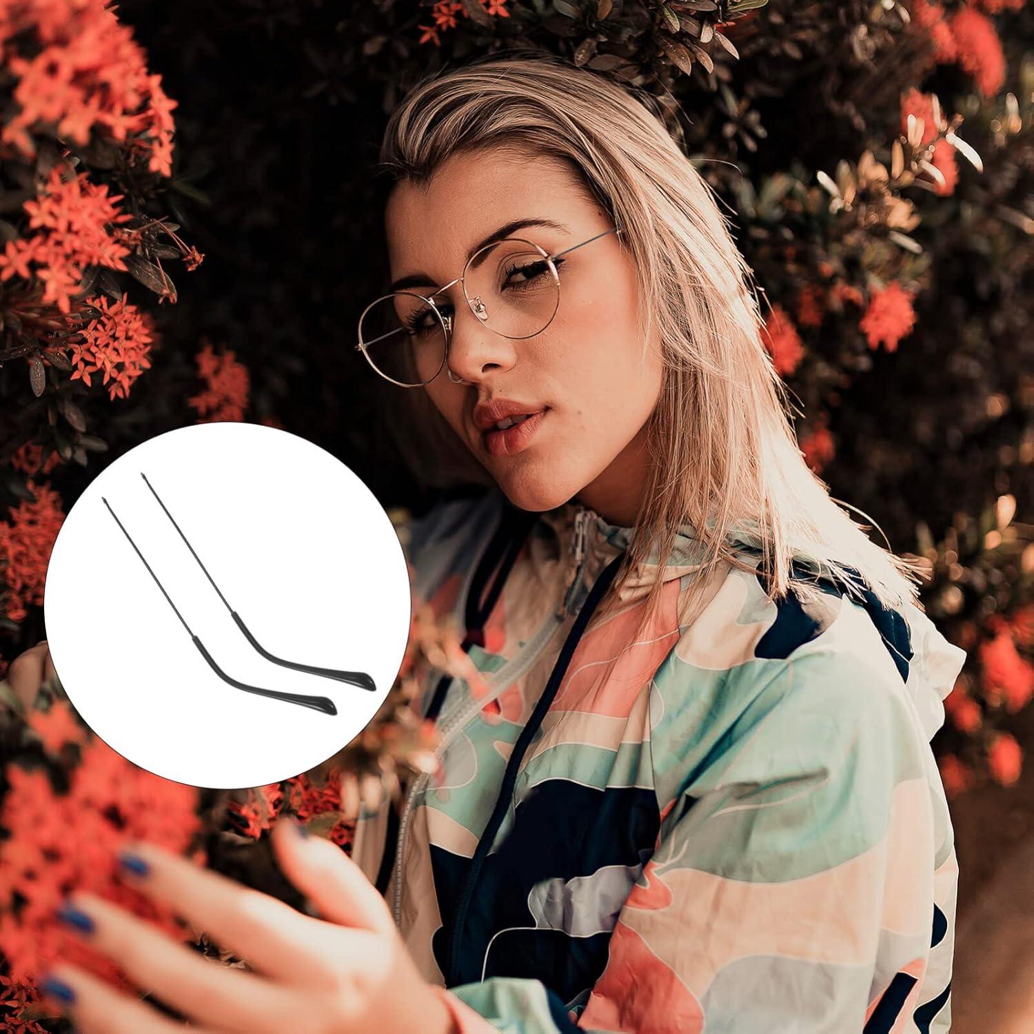 Patas de Gafas de Repuesto UKCOCO Metal Negro 14 cm