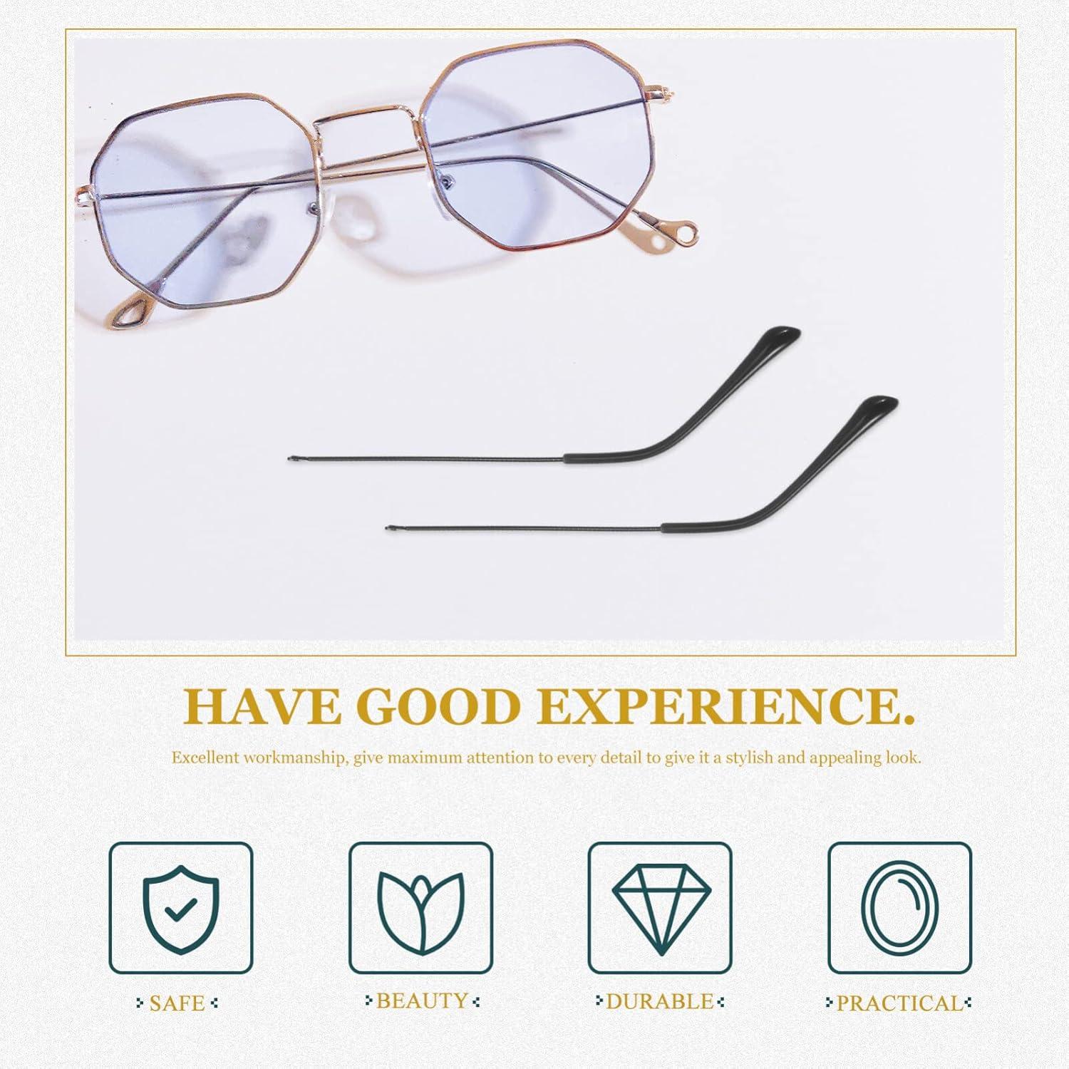 Patas de Gafas de Repuesto UKCOCO Metal Negro 14 cm