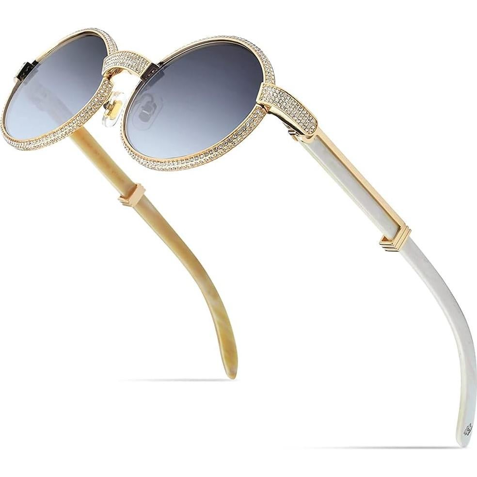 Gafas de Sol Hepidem Cuerno de Búfalo con Diamantes