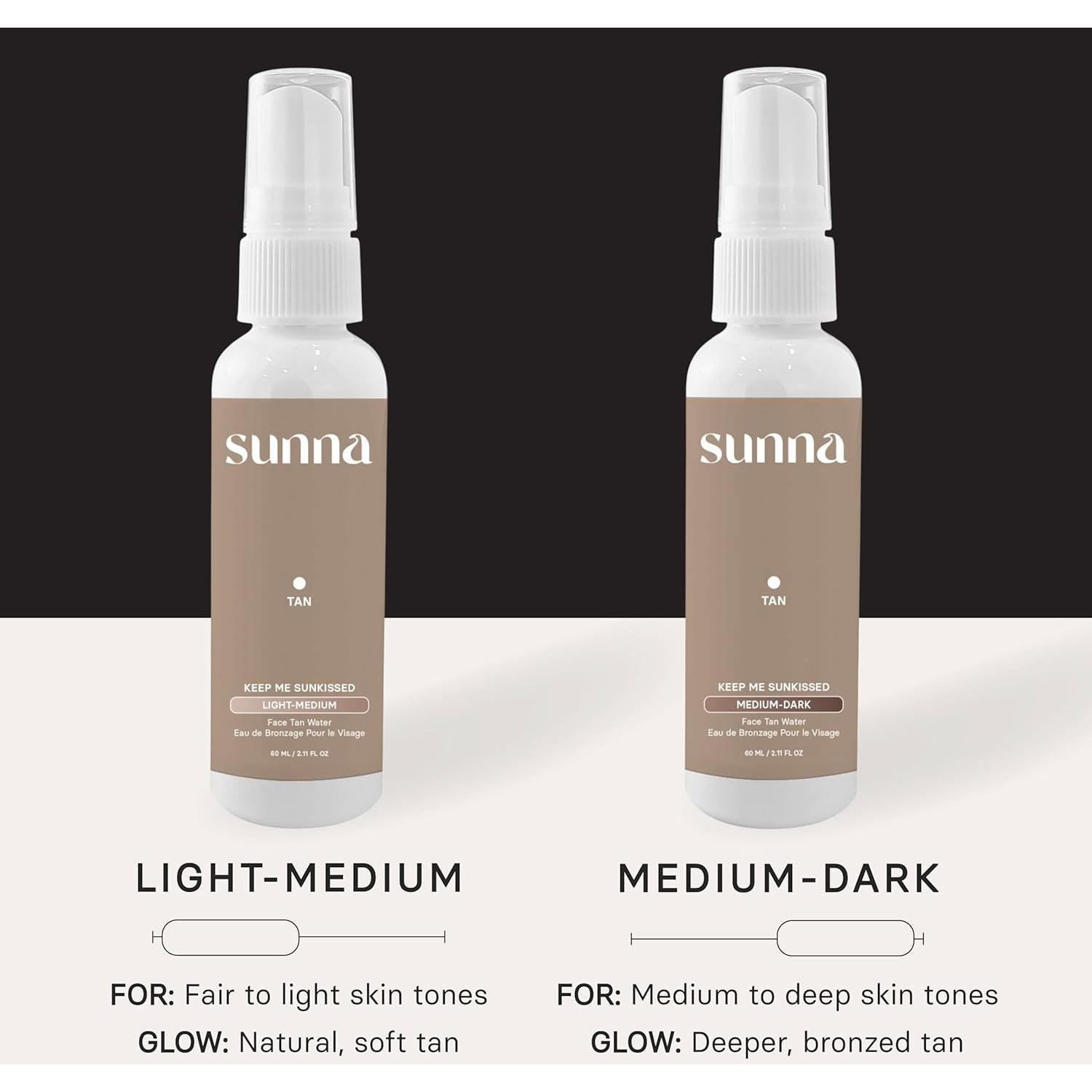 Agua Bronceadora Facial SunnaTan 60ml - Hidratante y Ligera