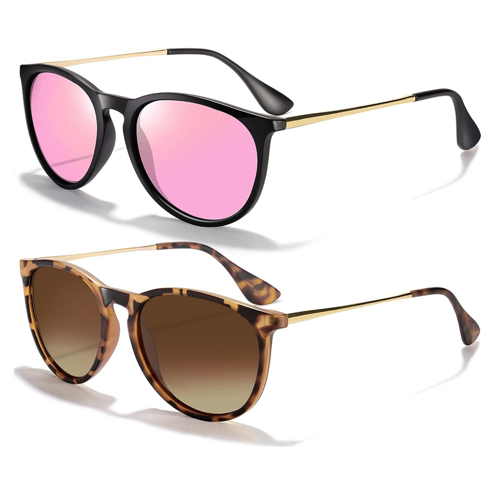 Gafas de sol CHBP unisex retro polarizadas UV400 2 pack