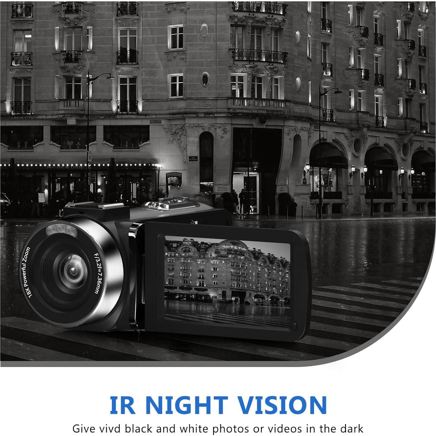 Cámara de Video 8K VETEK HDV01 48MP WiFi Pantalla 3"