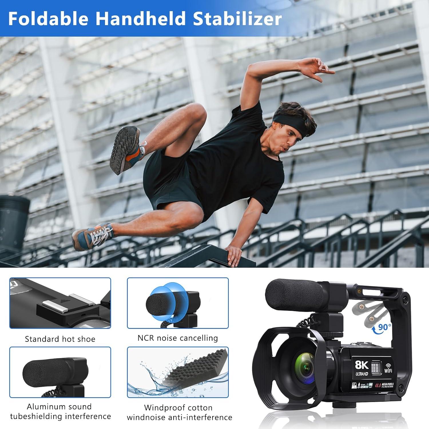 Cámara de Video 8K VETEK HDV01 48MP WiFi Pantalla 3"