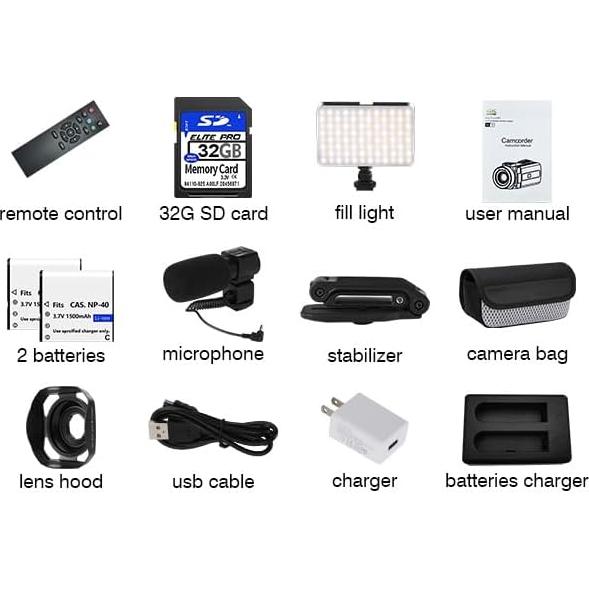 Cámara de Video 8K VETEK HDV01 48MP WiFi Pantalla 3"