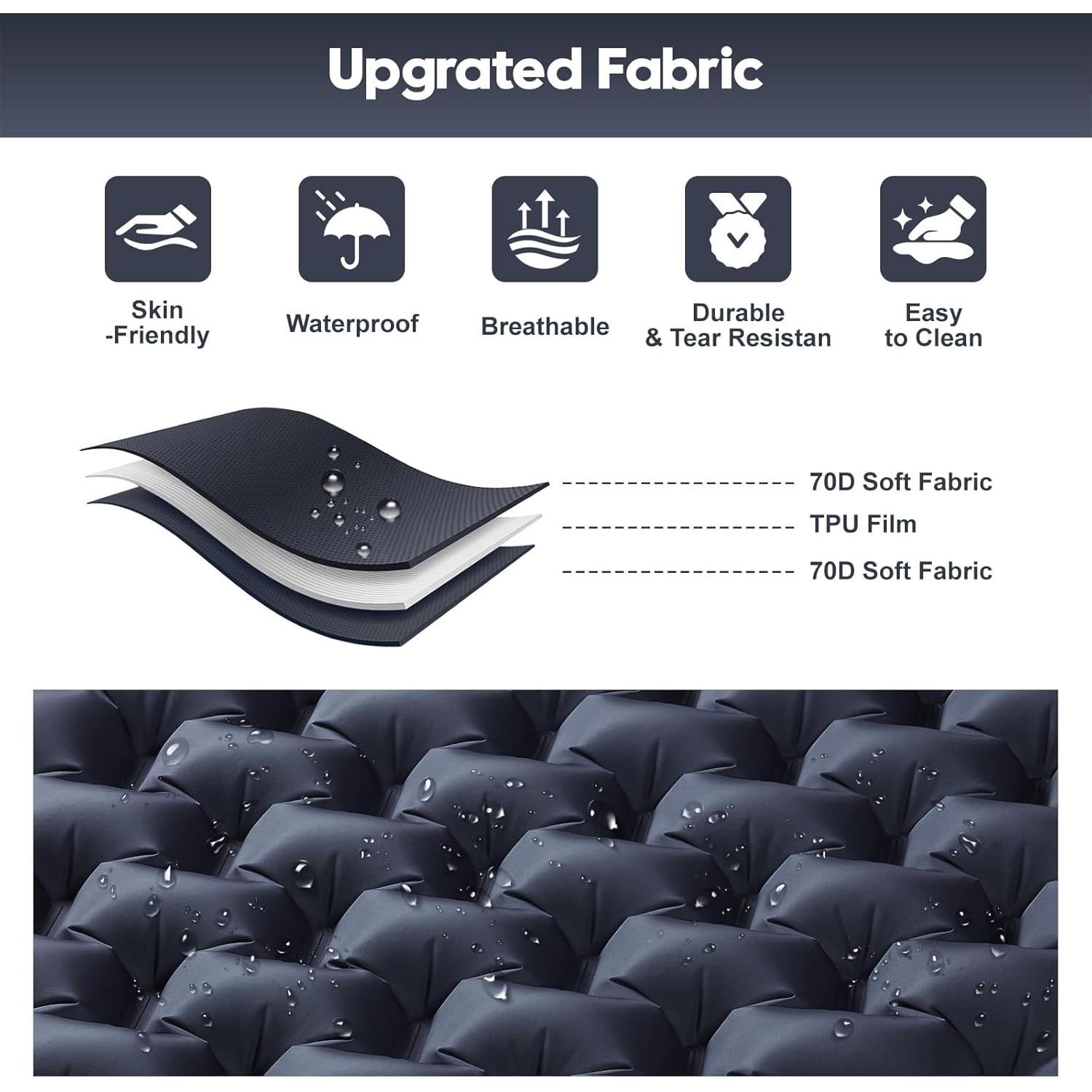 Colchón Inflable Doble WILDOMS 4" para Camping 2 Personas