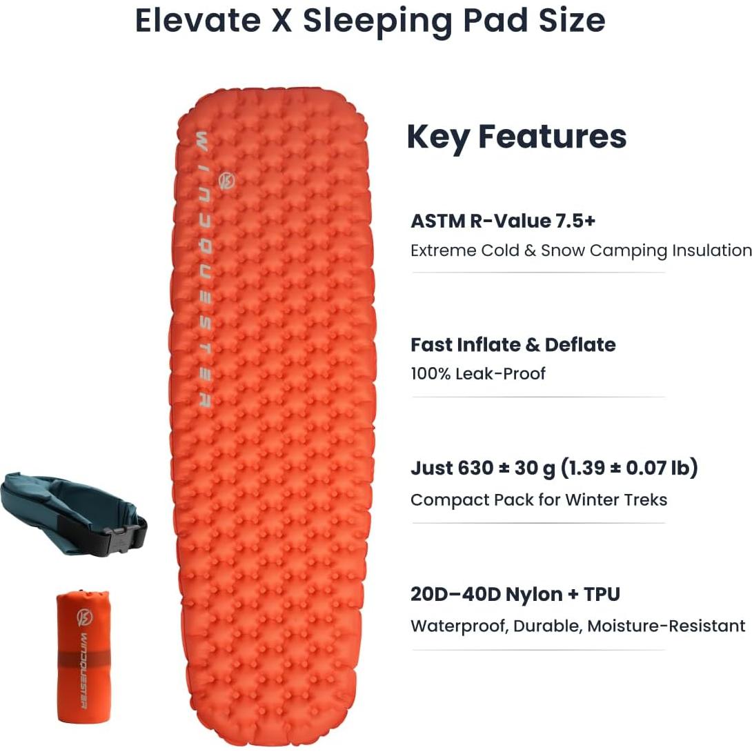 Colchón Inflable Elevate X WINDQUESTER para Camping 196x56cm