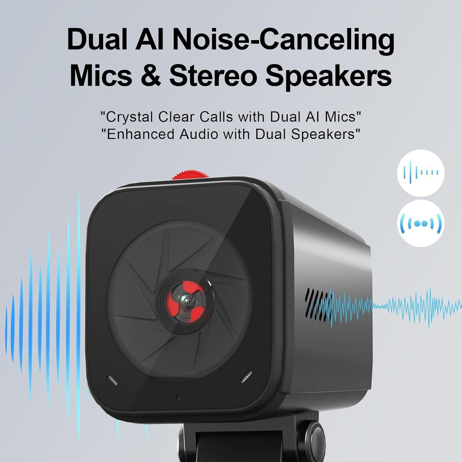 Cámara Web 2K NBDDIGITAL W100 con Micrófonos AI y Control Remoto