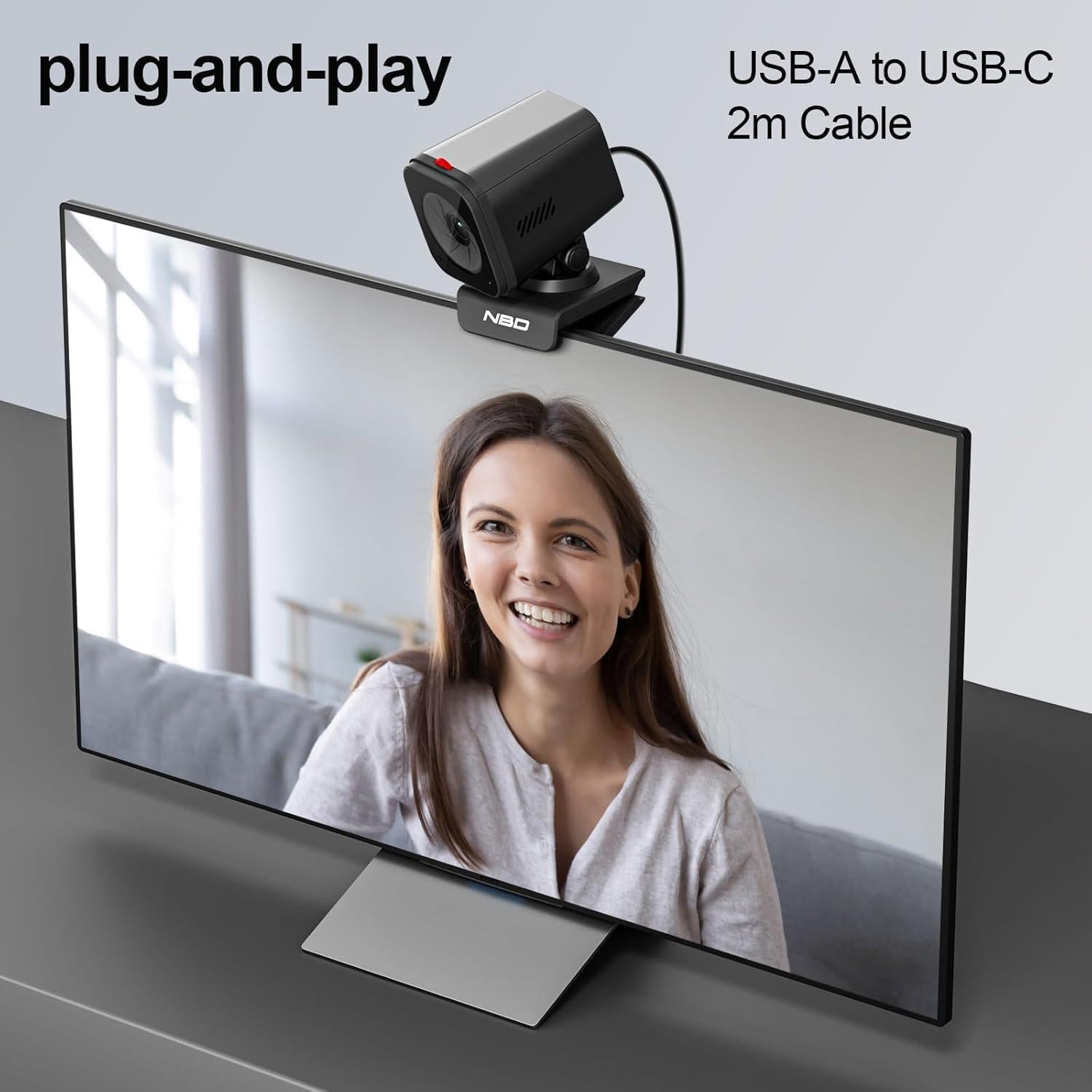 Cámara Web 2K NBDDIGITAL W100 con Micrófonos AI y Control Remoto