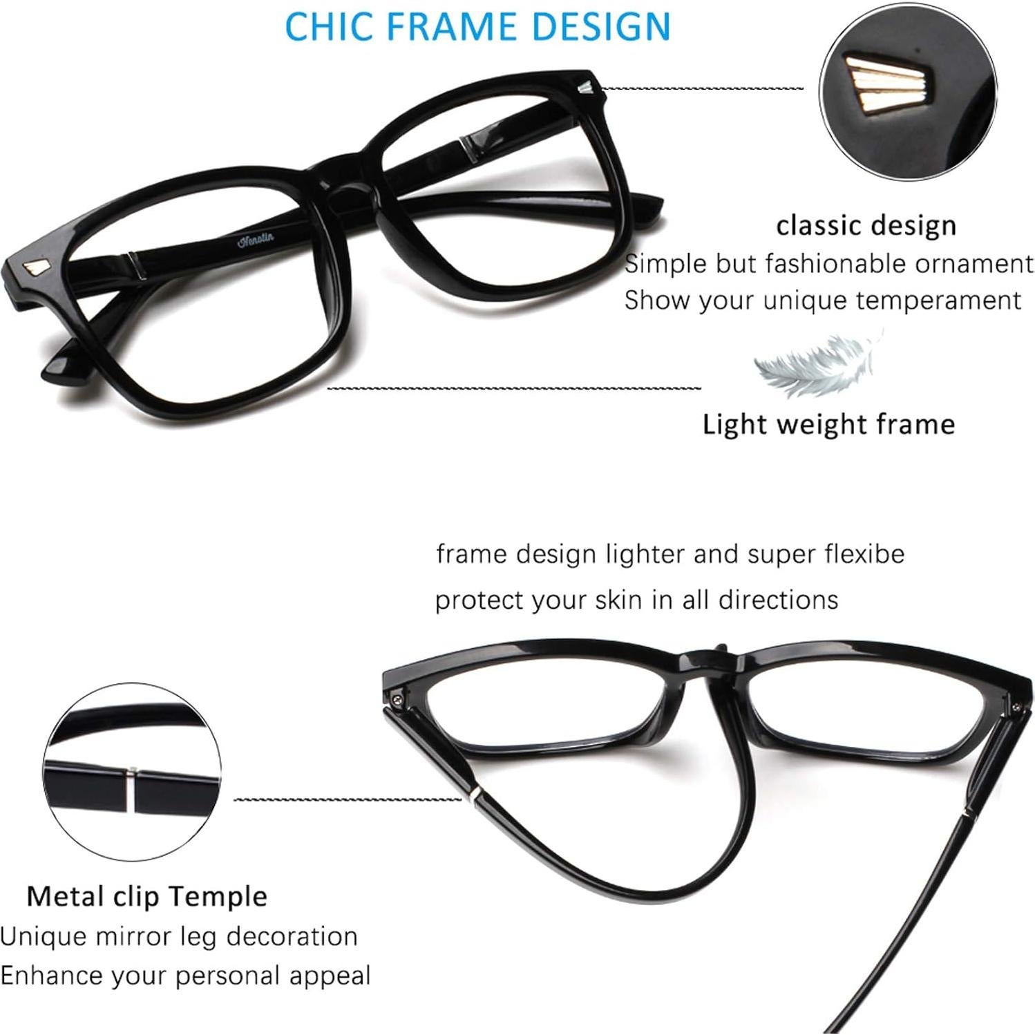 Gafas de Lectura Henotin 4 Piezas Bloqueadoras Luz Azul UV400