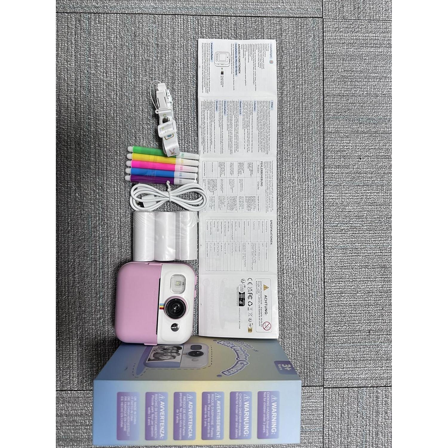 Cámara Instantánea BOFIDAR Rosa para Niños 3-10 Años