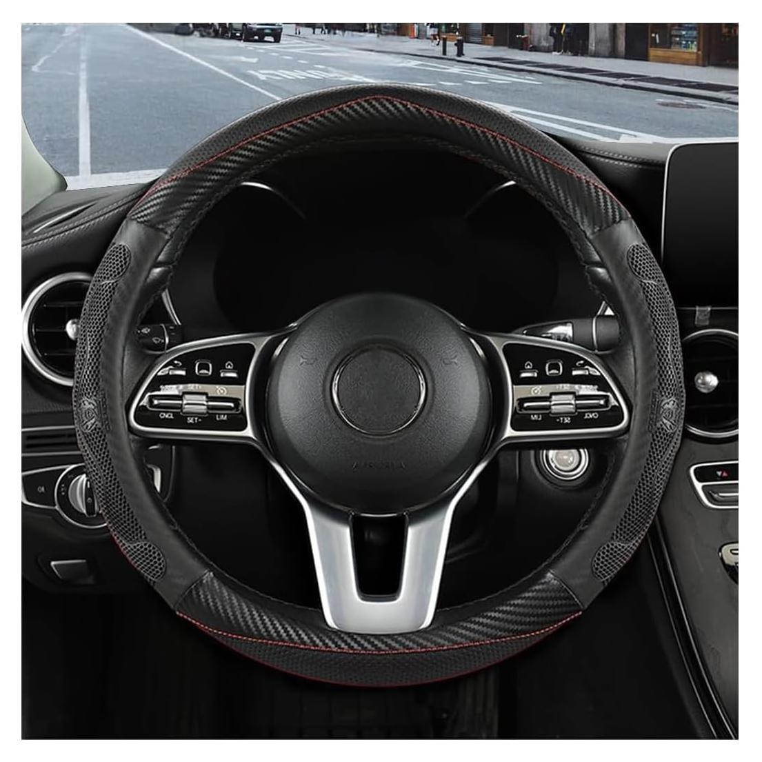 Cubierta de Volante TNAIYH 15" Fibra de Carbono Antideslizante