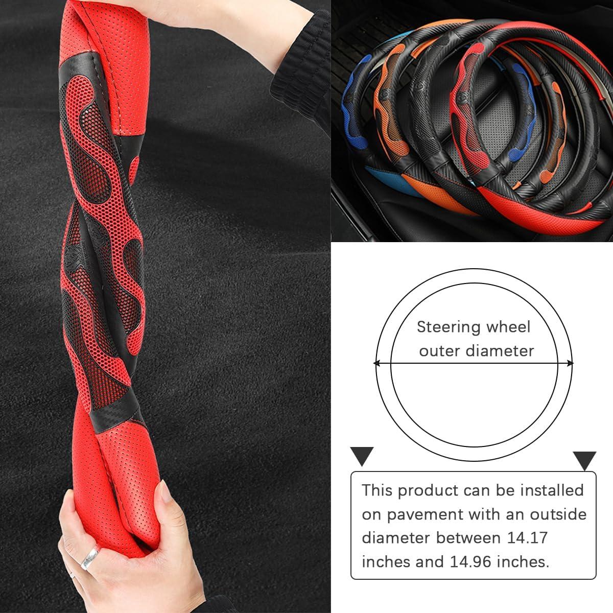 Cubierta de Volante TNAIYH 15" Fibra de Carbono Antideslizante