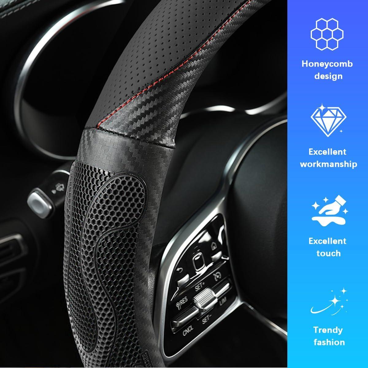 Cubierta de Volante TNAIYH 15" Fibra de Carbono Antideslizante