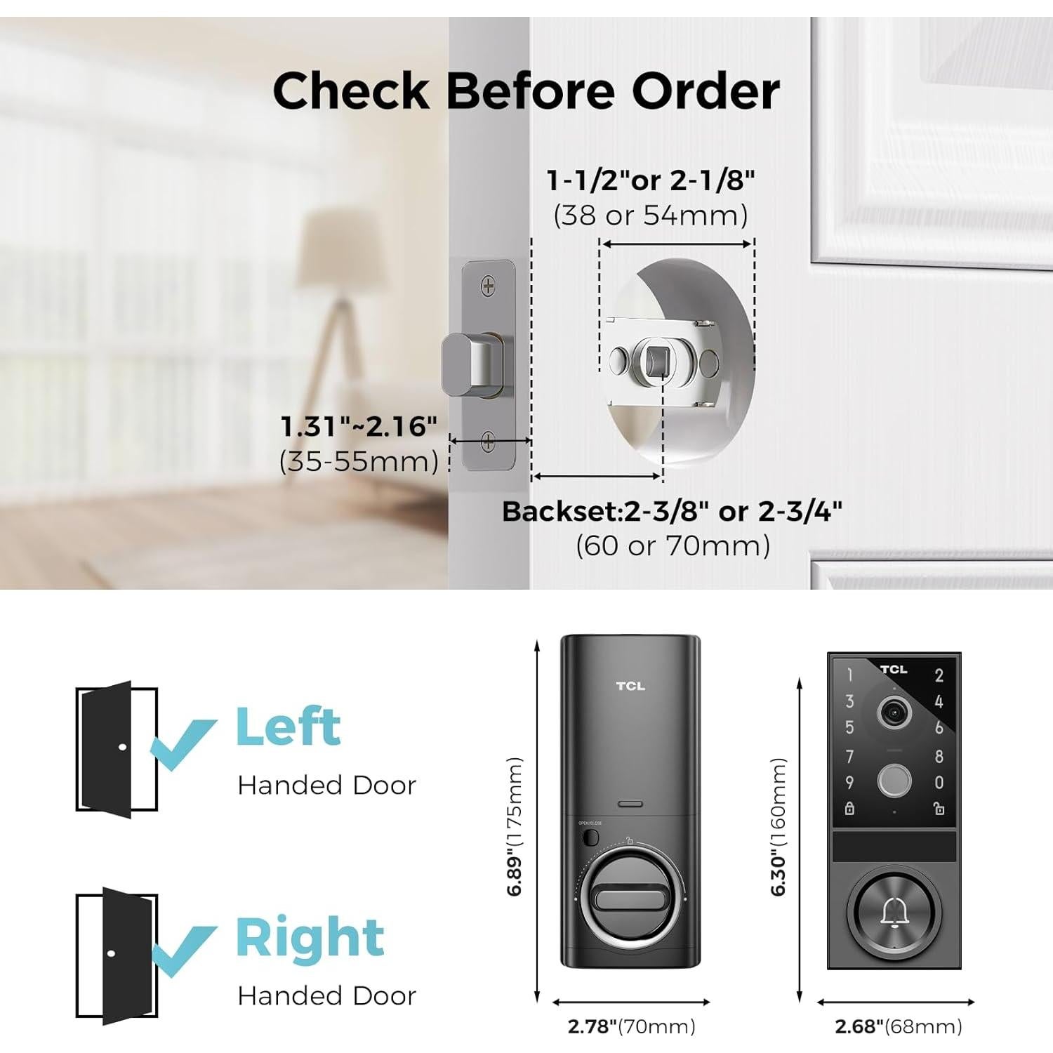 Cerradura de Video Inteligente TCL D1 Max 2K WiFi con Huella