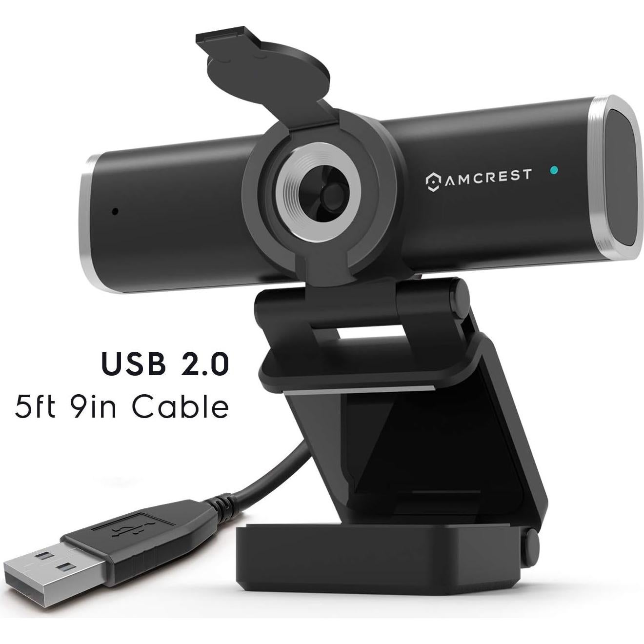 Cámara Web Amcrest AWC195-B 1080P con Micrófono y Cubierta