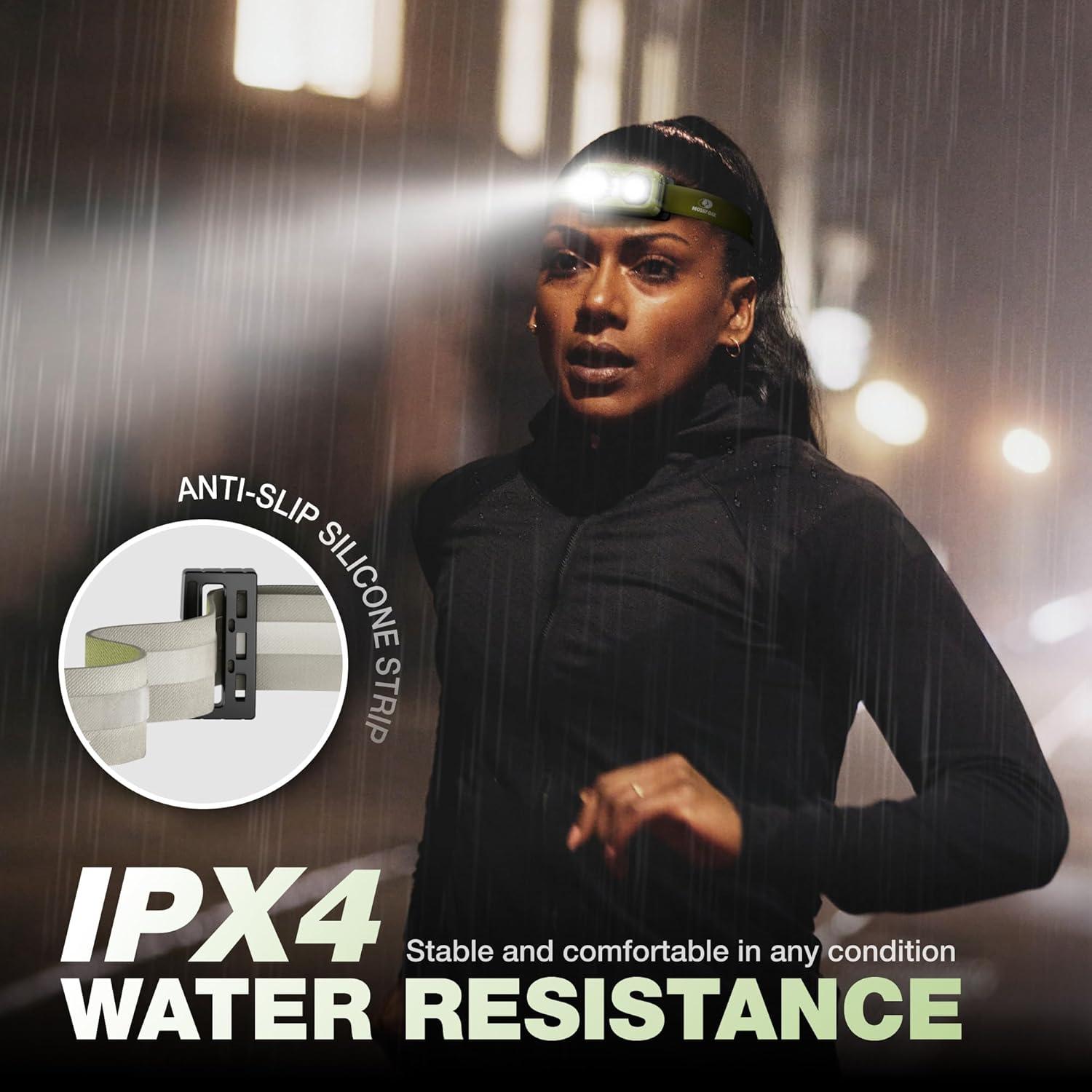 Linterna Frontal Recargable Mossy Oak 600 Lúmenes Verde