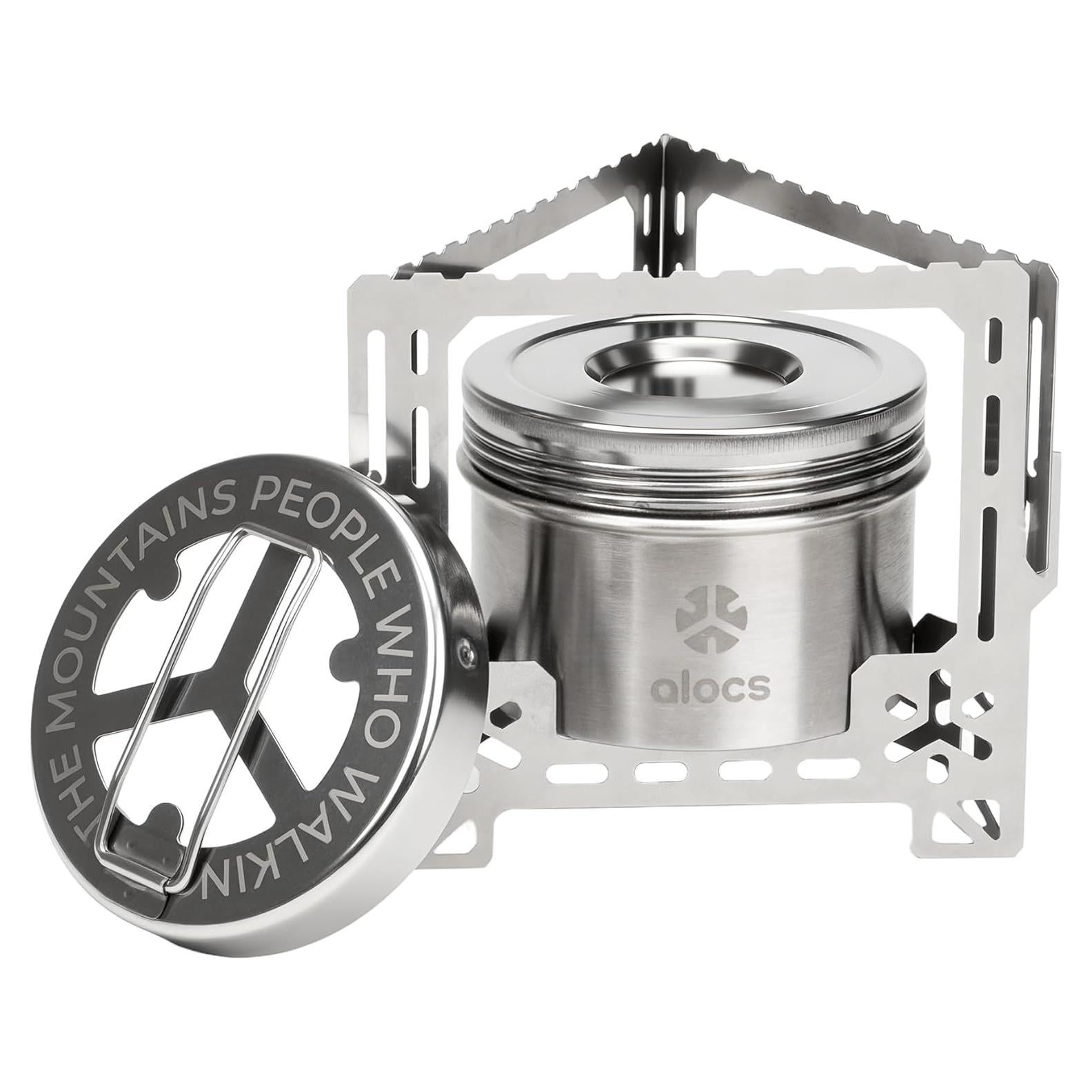 Estufa de Camping Alocs 2250W Acero Inoxidable Plegable