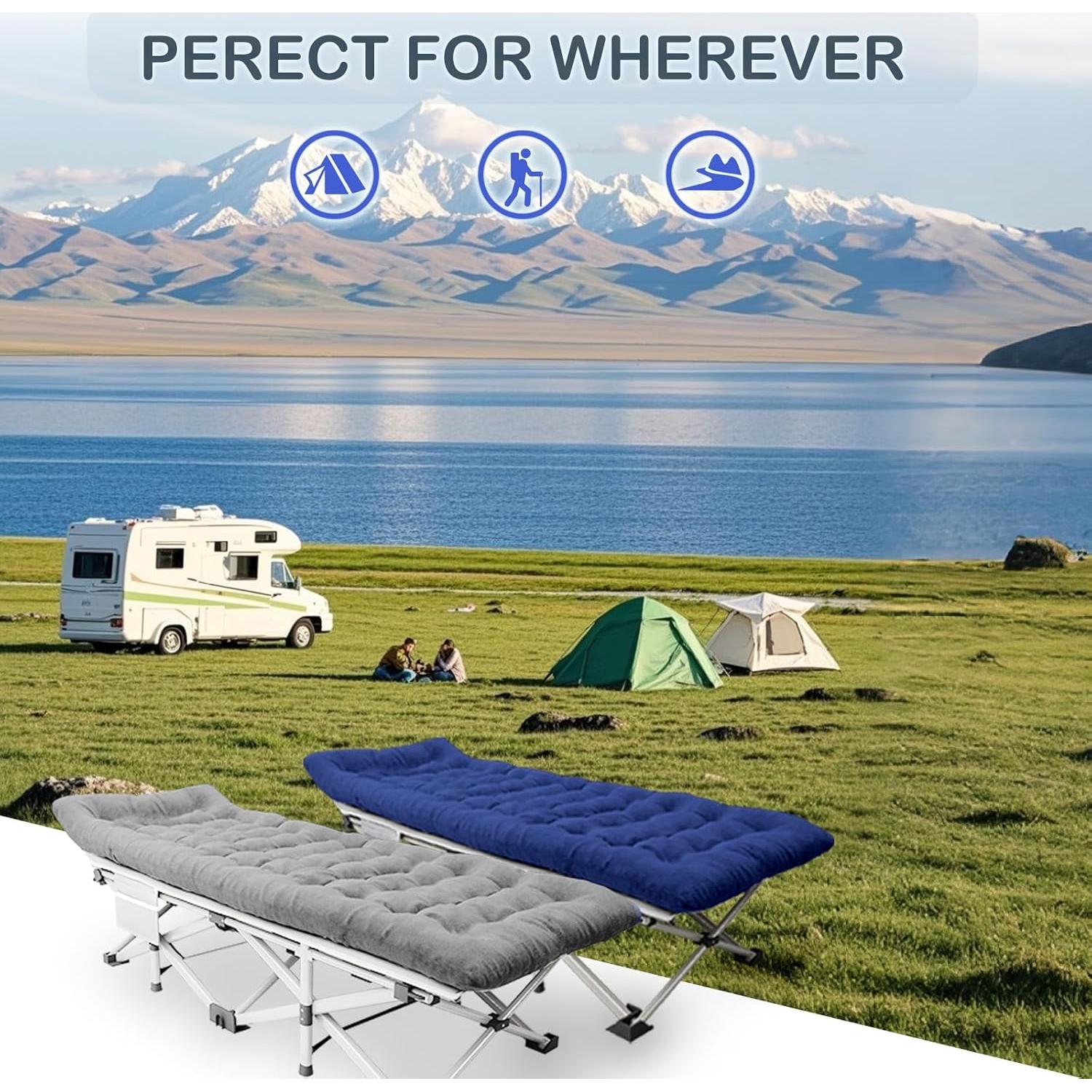 Cama de Camping Plegable Harigal con Colchón 71x36cm