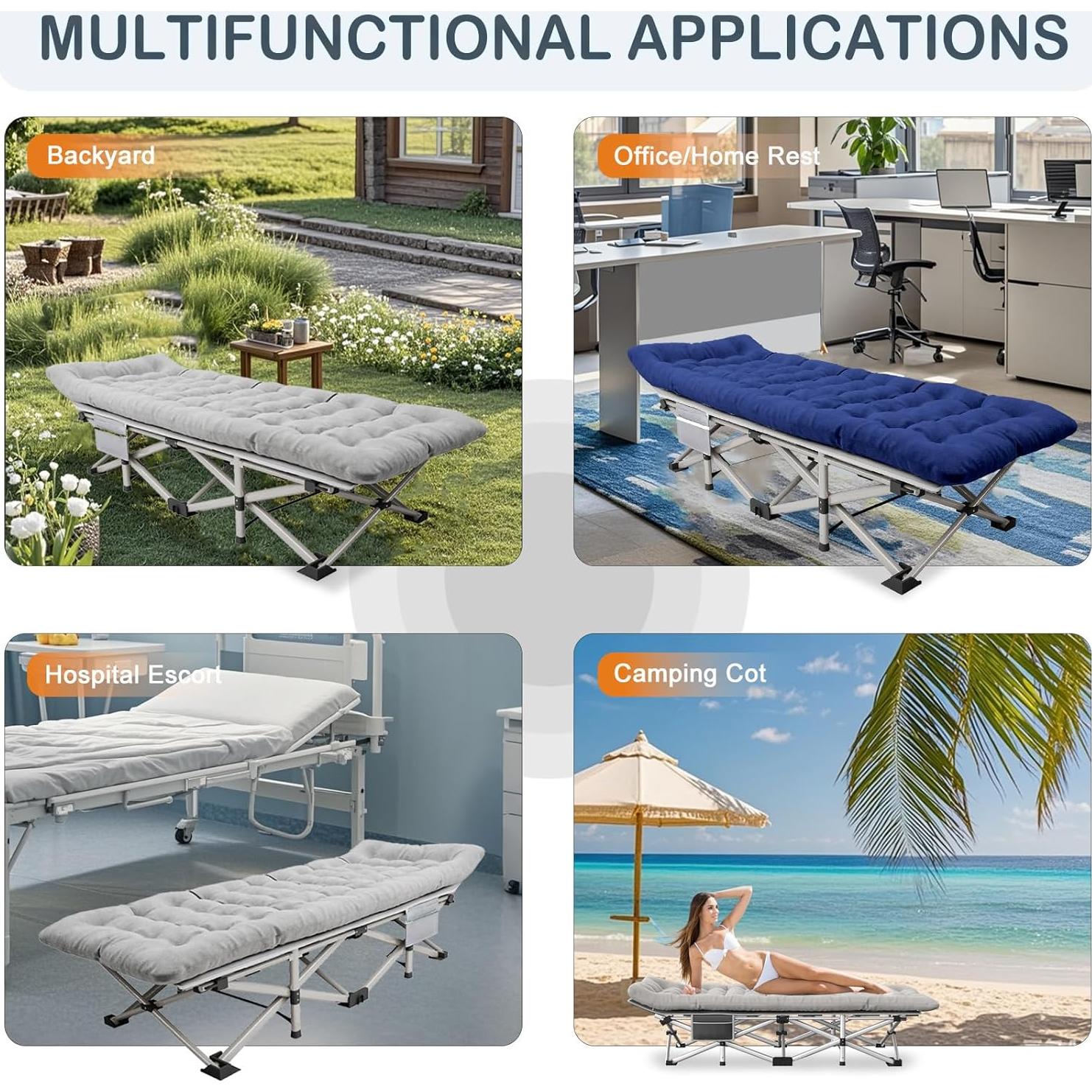 Cama de Camping Plegable Harigal con Colchón 71x36cm